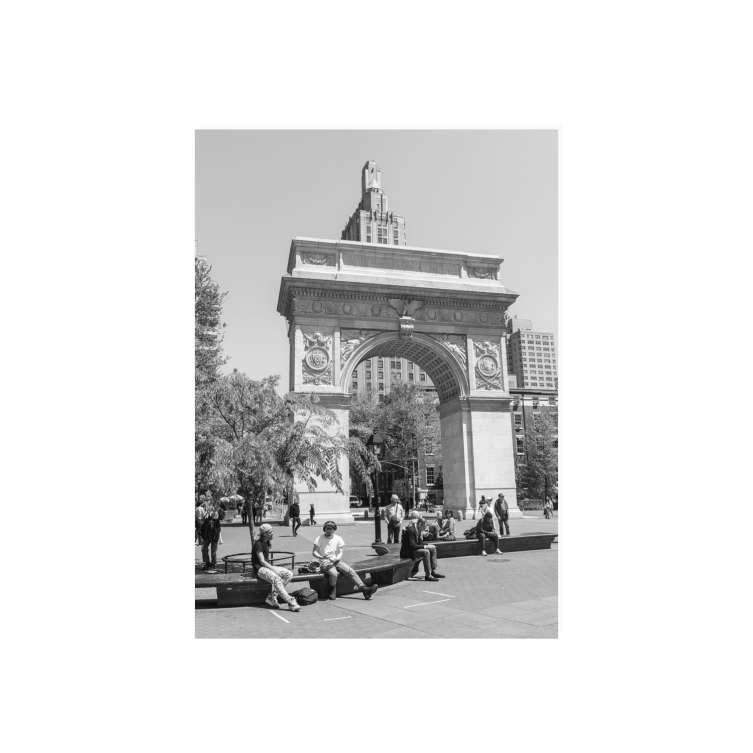 City Picnic New York NYC Black & White wall art 70 x 50 cm unframed fine art canvas