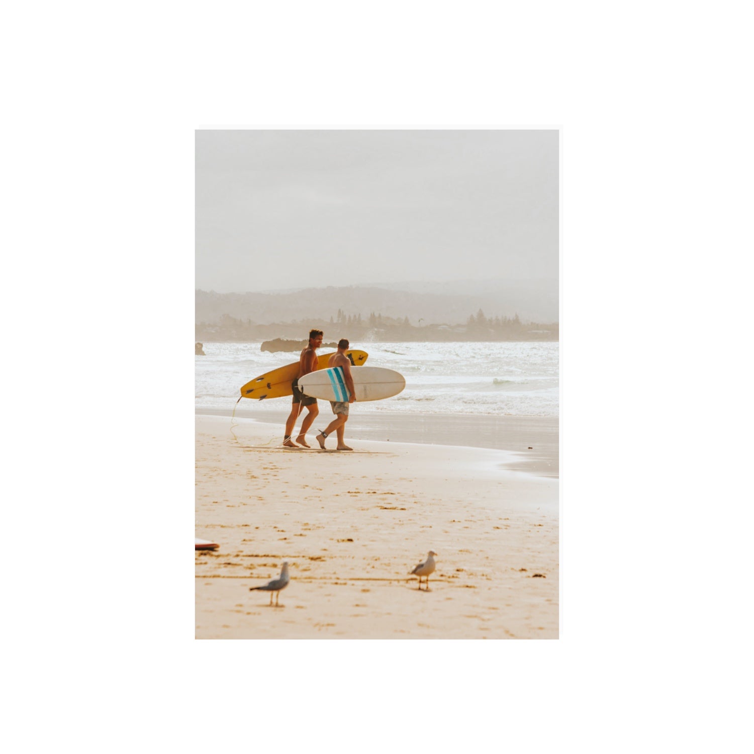 Shane & Benji Byron Bay Surf coastal wall art 70 x 50 cm unframed fine art canvas