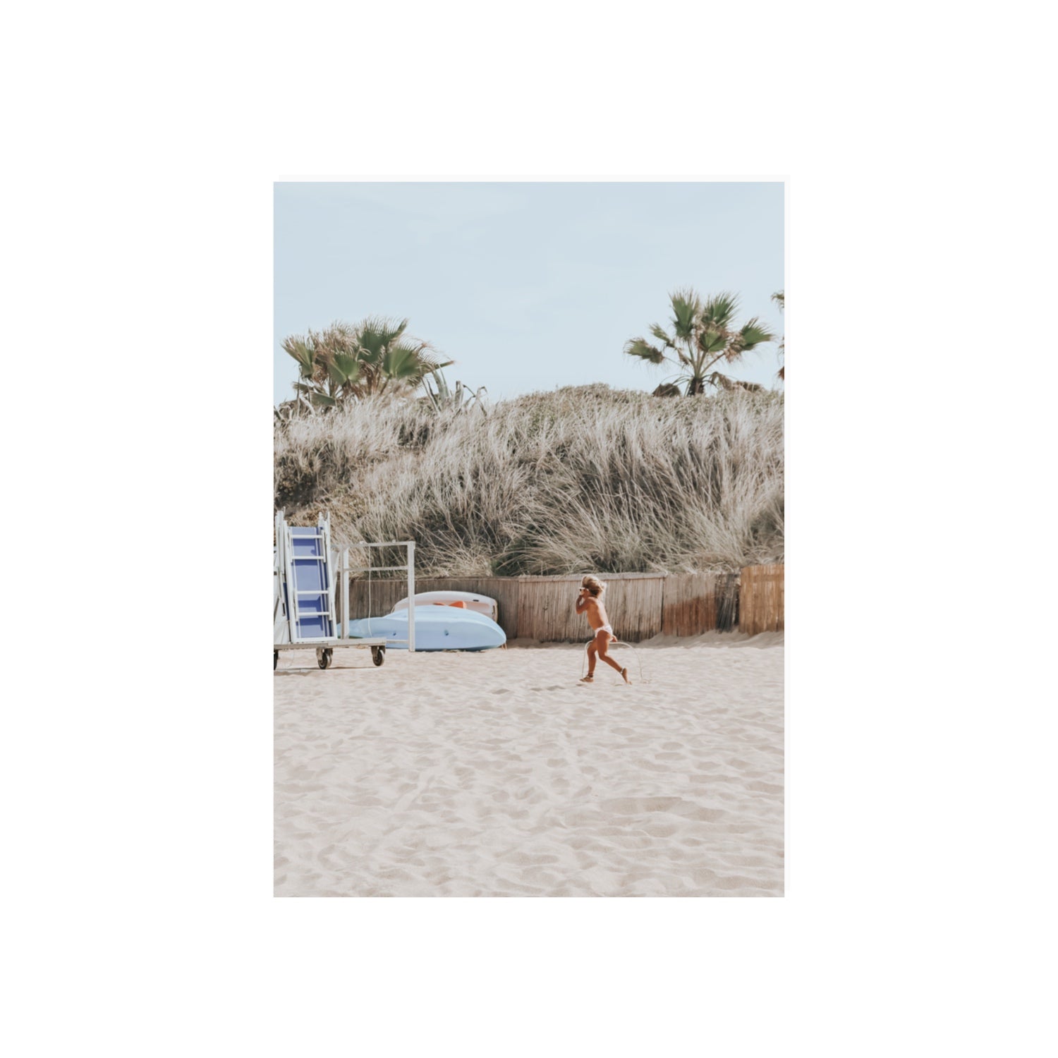 Little Explorer Puglia beach coastal wall art 70 x 50 cm unframed fine art canvas