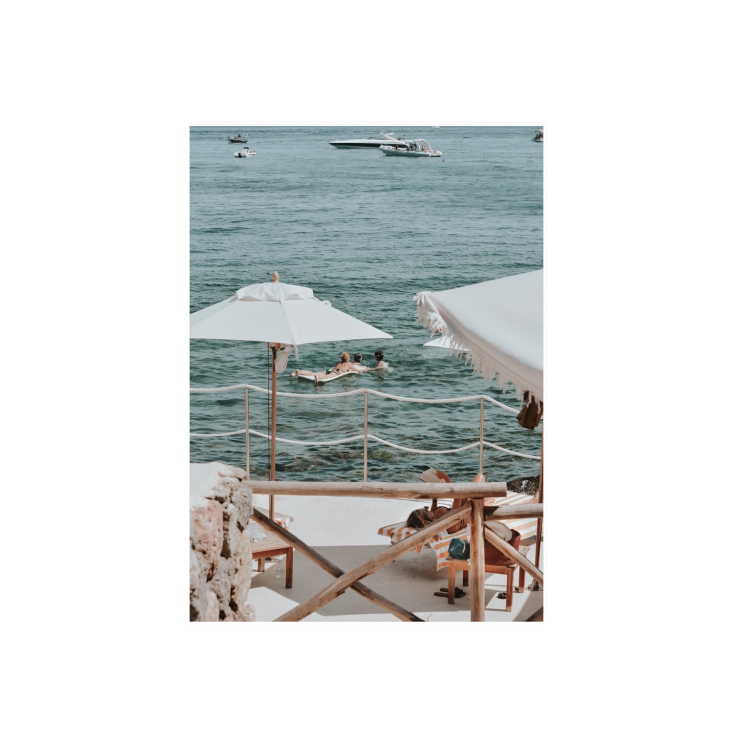 Hideaway Tuscany coastal Mediterranean wall art 70 x 50 cm unframed fine art canvas