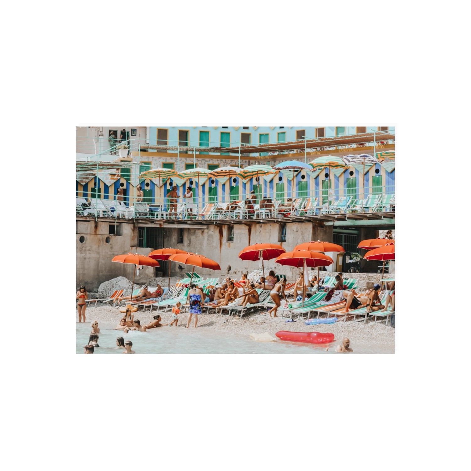 Umbrella Fiesta fine art print, Capri, Italy, 70 x 50 cm, Unframed, Fine Art Canvas