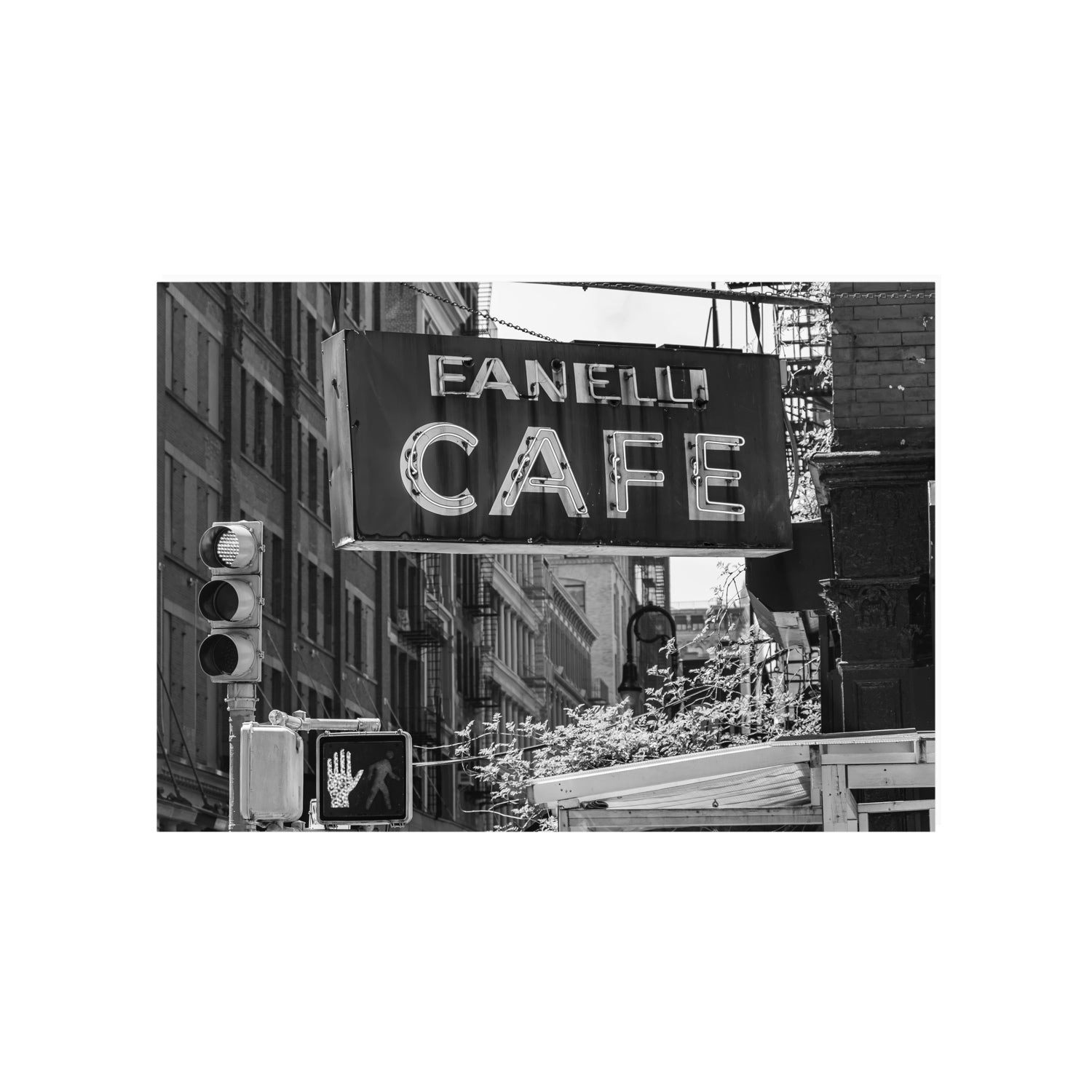 Soho Neon New York NYC Black & White wall art A1, 84.1 x 59.4 cm unframed fine art canvas