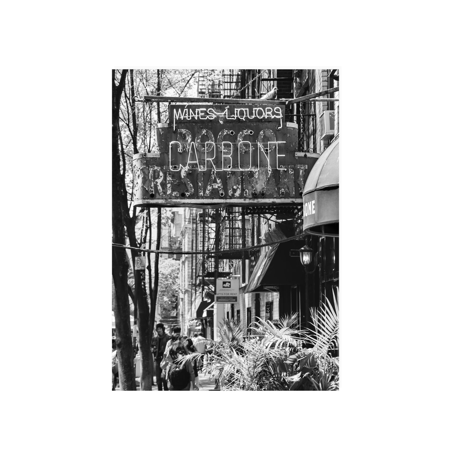 Paparazzi To Pasta New York NYC Black & White wall art A1, 84.1 x 59.4 cm unframed fine art canvas