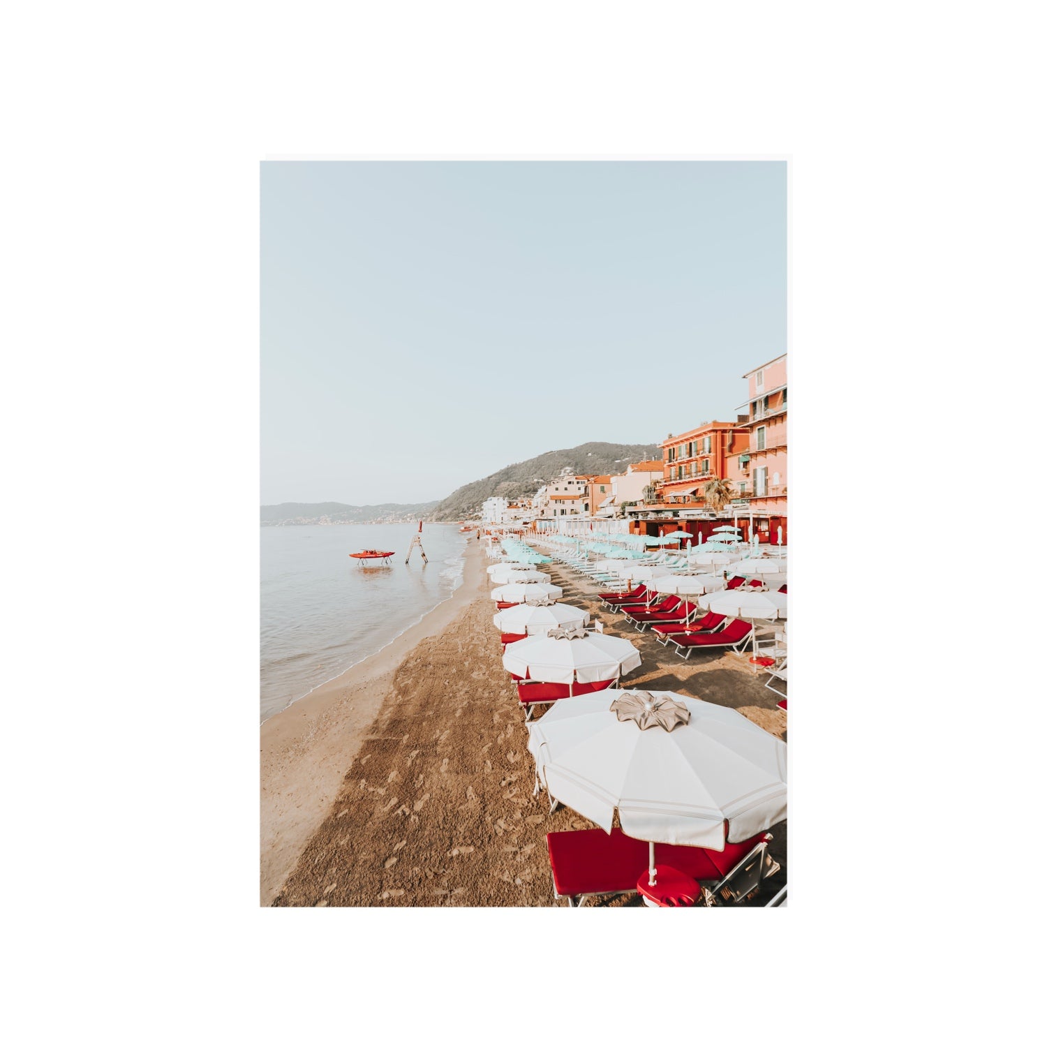 Italian Riviera fine art print, Alassio, Italy, coastal scenes artwork, A1 · 84.1 x 59.4 cm, Unframed, Fine Art Canvas