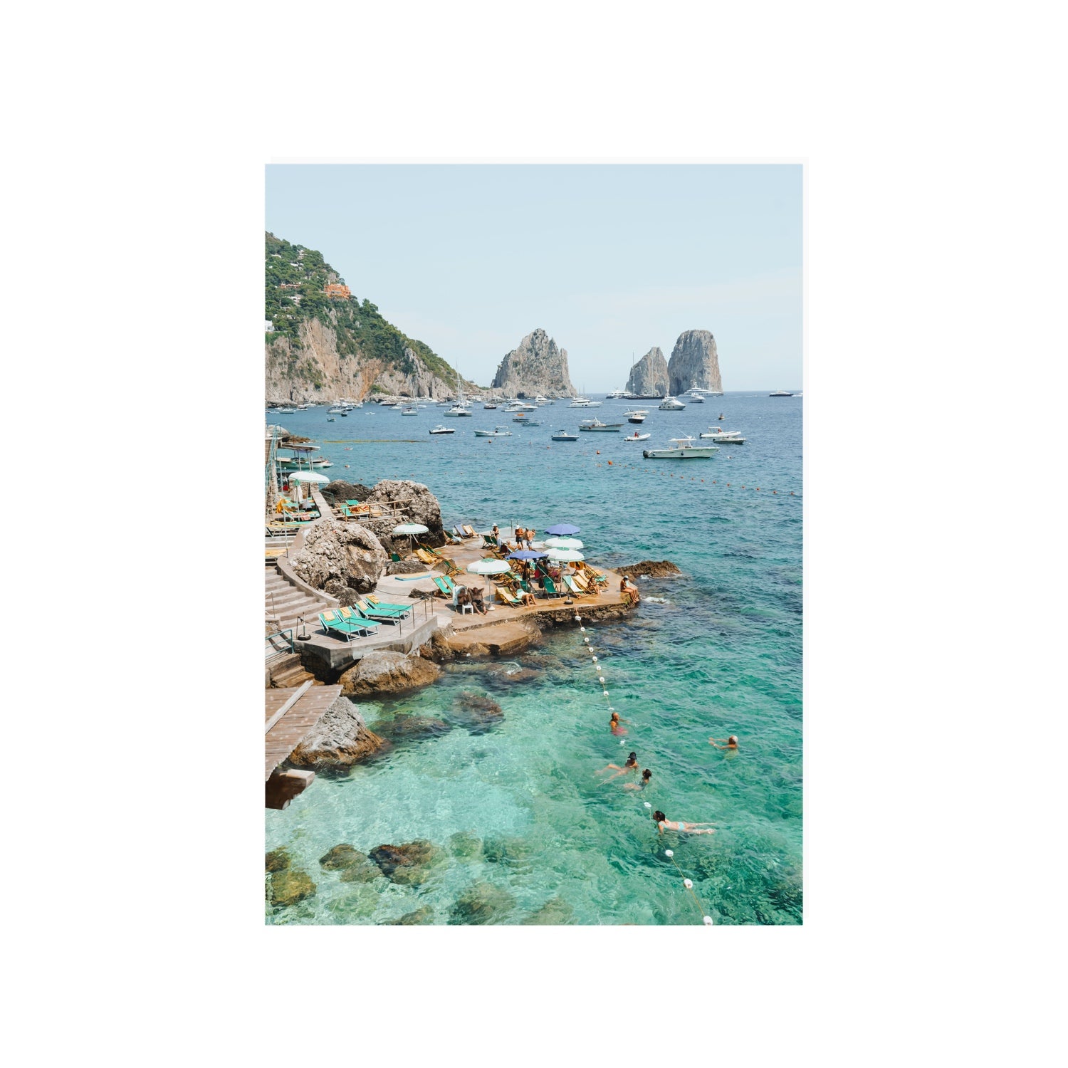 Summertime Blues Capri Mediterranean wall art A1, 84.1 x 59.4 cm unframed fine art canvas