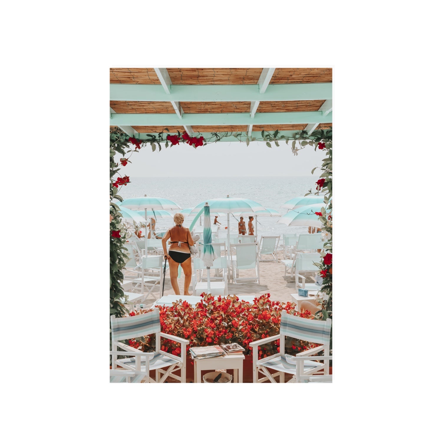Nonna's Italian Escape Alassio Italian wall art A1, 84.1 x 59.4 cm unframed fine art canvas