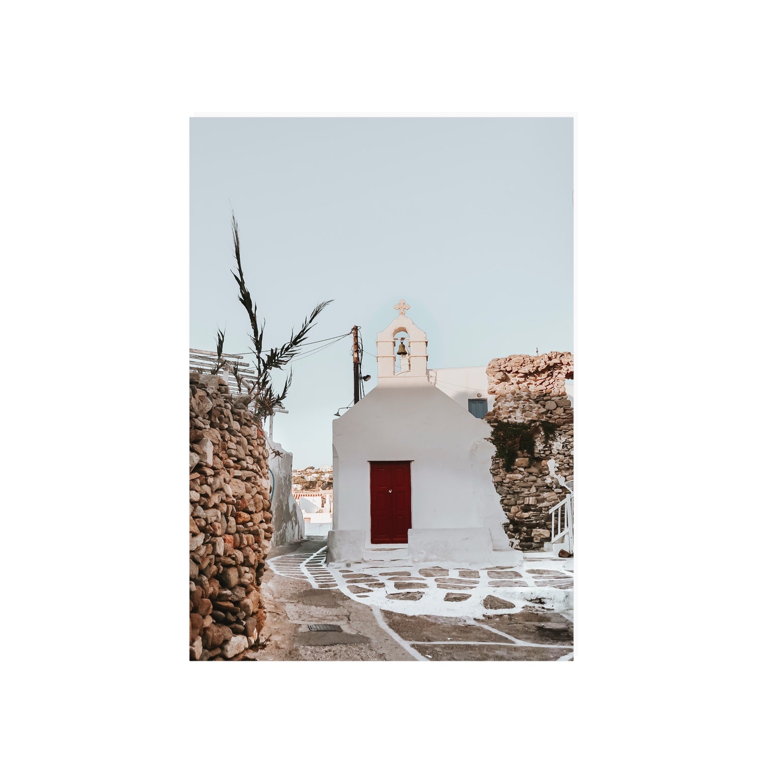 Little Chapel Mykonos Greek island wall art A1, 84.1 x 59.4 cm unframed fine art canvas