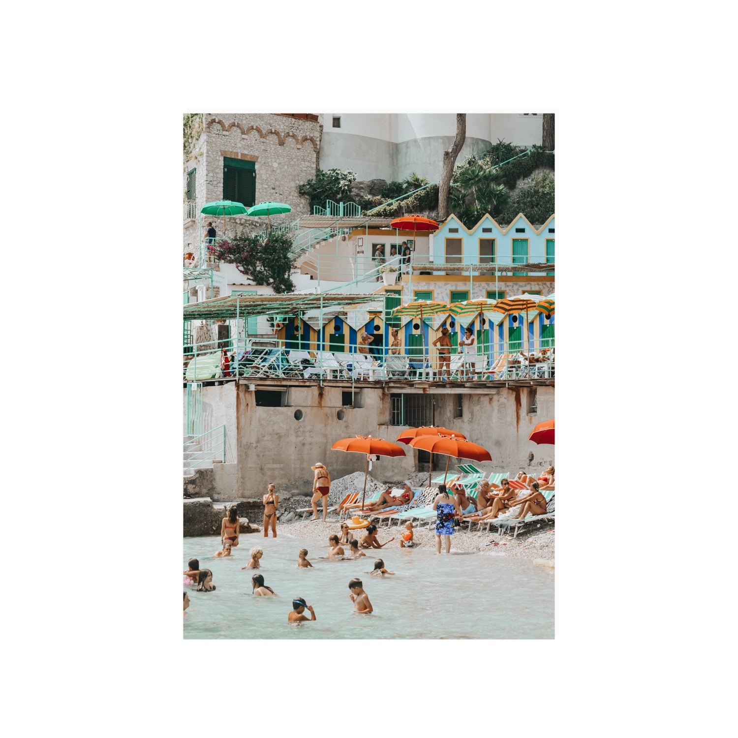 Kaleidoscope Capri coastal Mediterranean wall art A1, 84.1 x 59.4 cm unframed fine art canvas