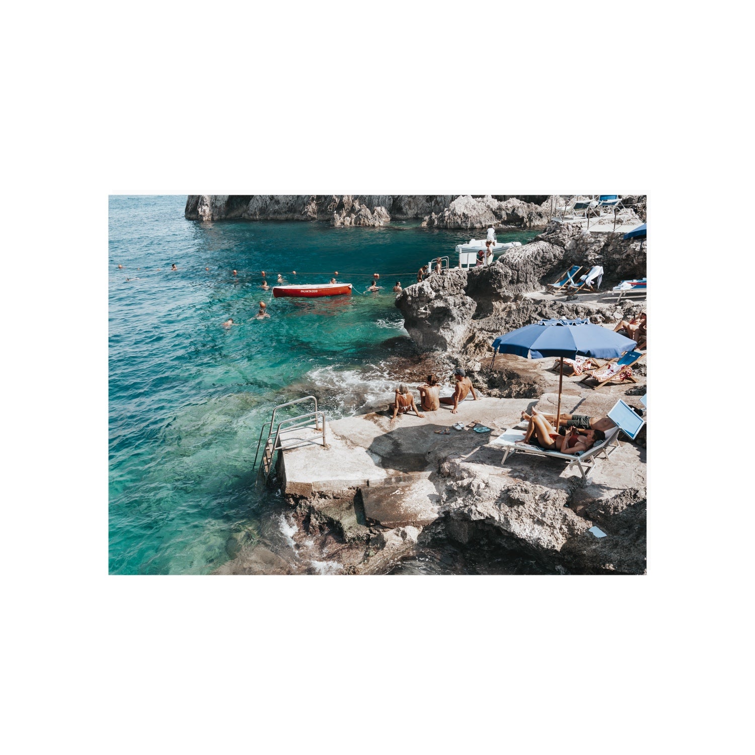 Serenity By The Sea Capri Mediterranean wall art A1, 84.1 x 59.4 cm unframed fine art canvas