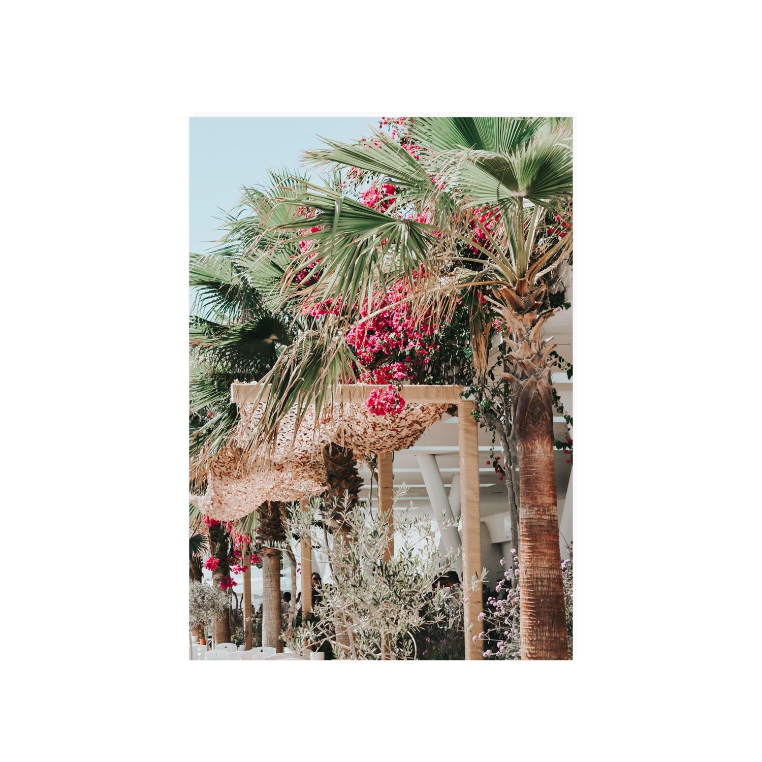 Palm Trees Mykonos Greek island wall art A1, 84.1 x 59.4 cm unframed fine art canvas