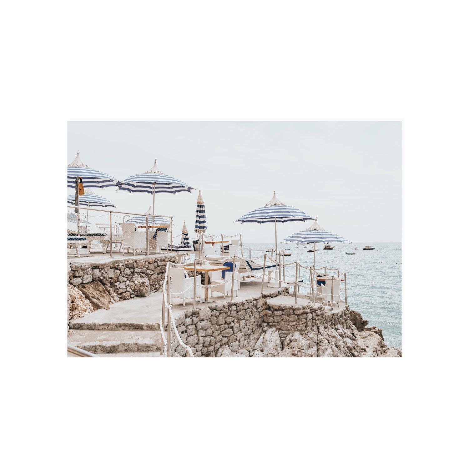 Ombrelloni fine art print, Positano, Italy, A1 · 84.1 x 59.4 cm, Unframed, Fine Art Canvas