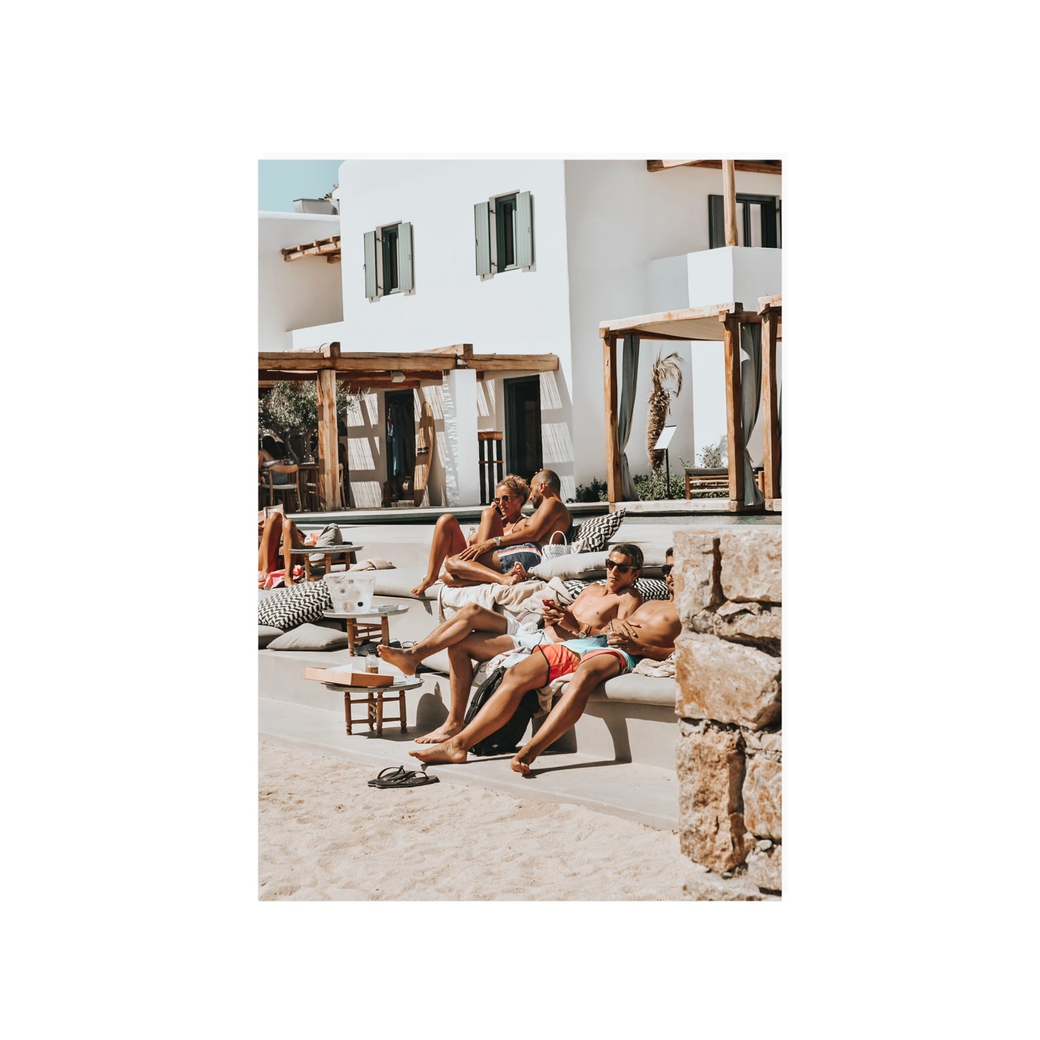 Style That Sizzles Mykonos Greek island wall art A1, 84.1 x 59.4 cm unframed fine art canvas