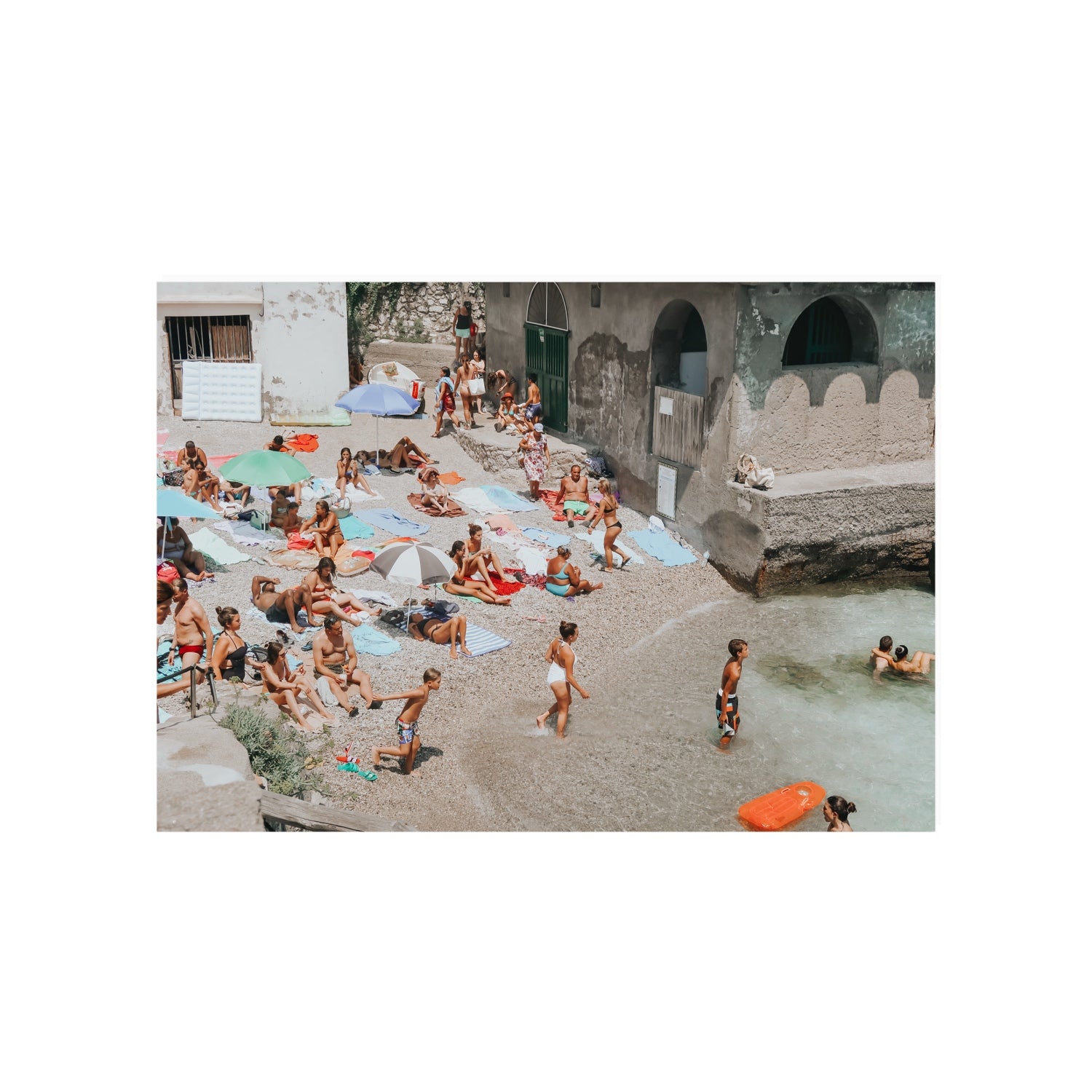 Heatwave Capri beach coastal wall art A1, 84.1 x 59.4 cm unframed fine art canvas