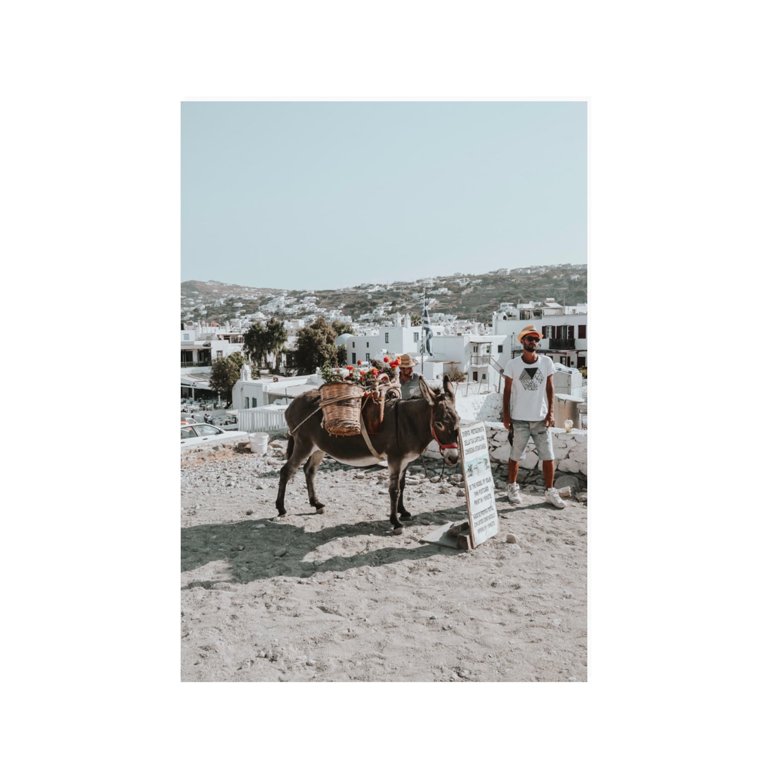Let The Journey Begin Mykonos Greek island wall art 100 x 70 cm unframed fine art canvas