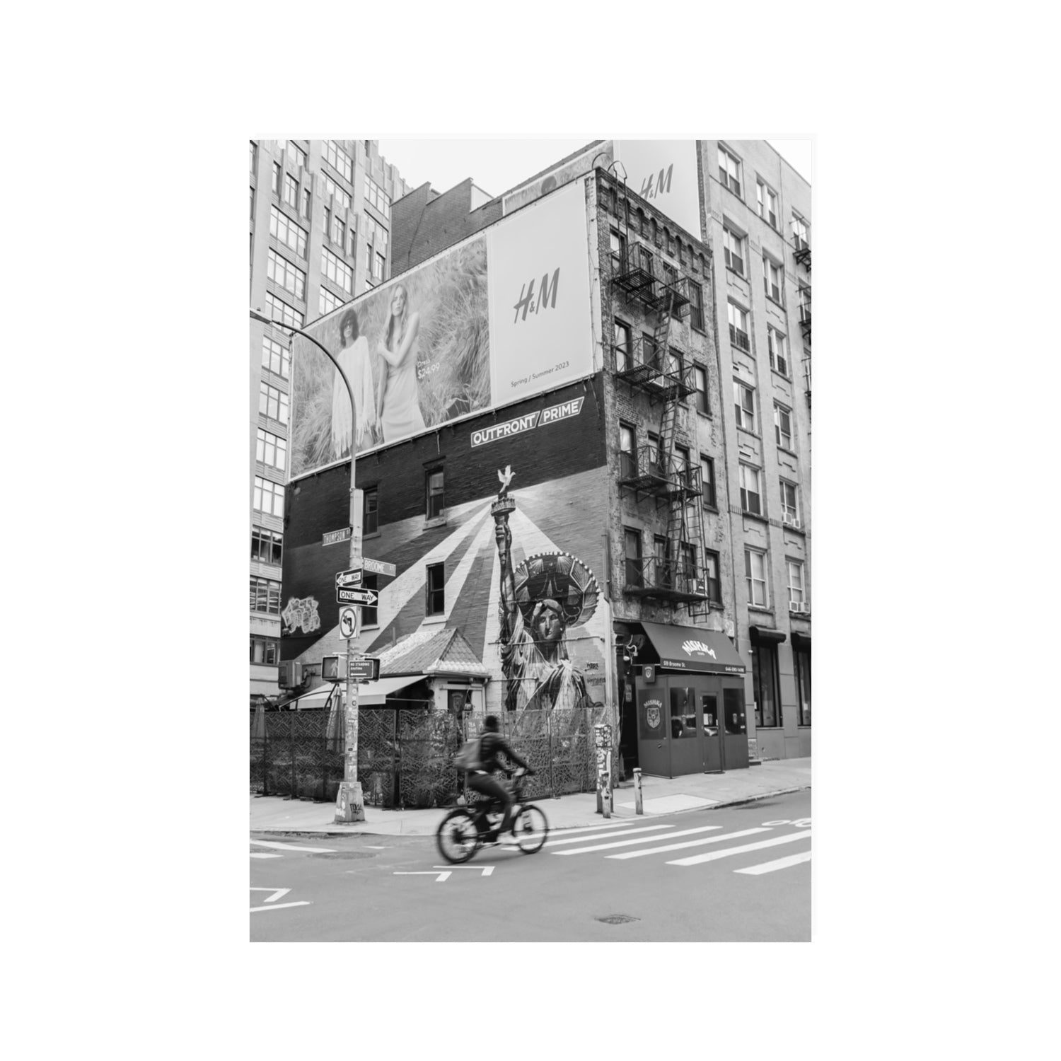 Shadows Of Liberty New York NYC Black & White wall art 100 x 70 cm unframed fine art canvas