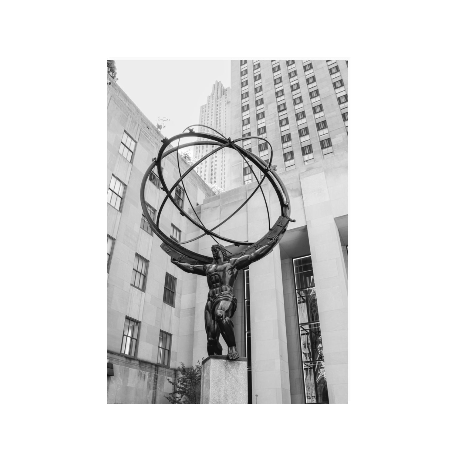 Atlas Ascends New York NYC Black & White wall art 100 x 70 cm unframed fine art canvas