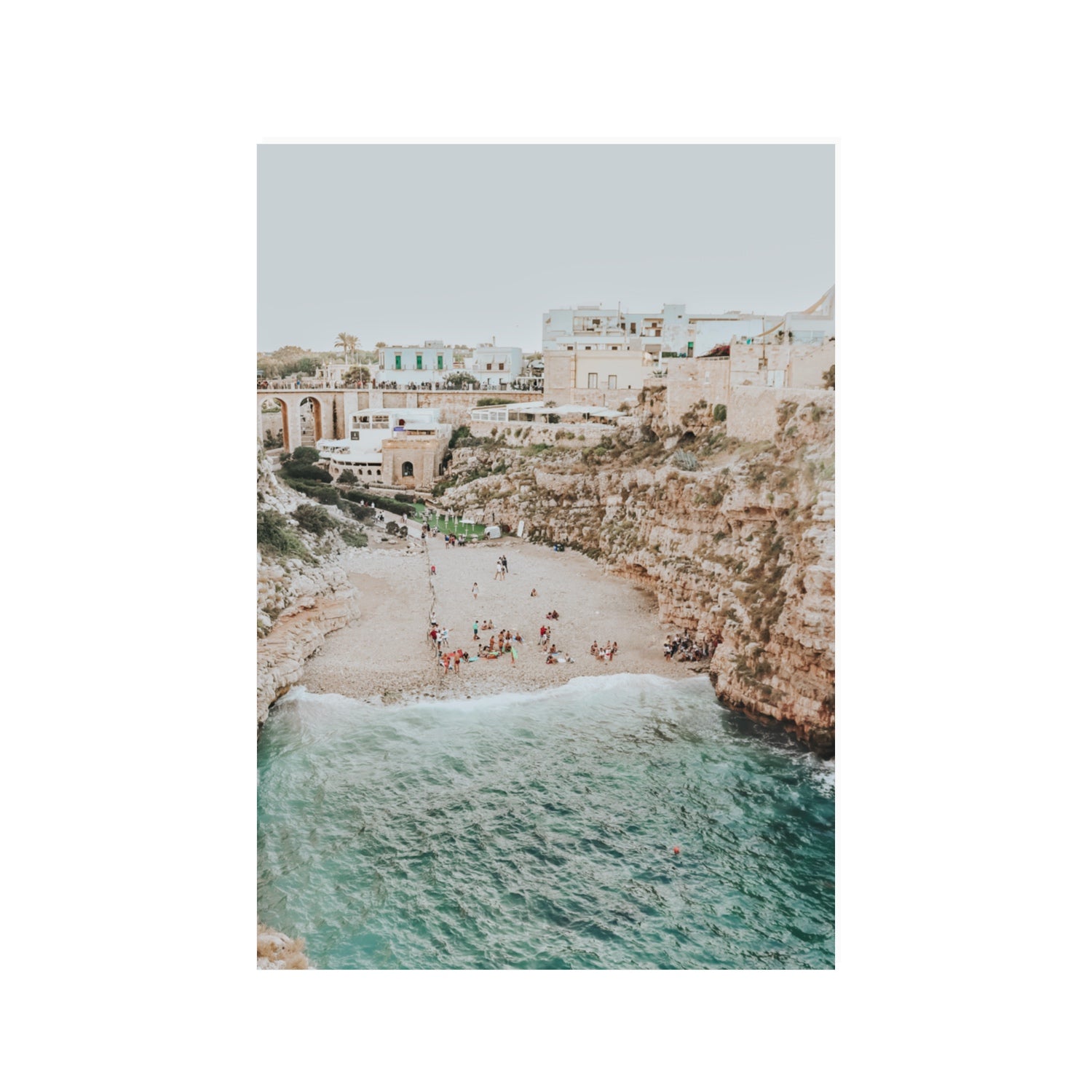 Polignano Vista Puglia coastal Italian beach fine art print 100 x 70 cm unframed fine art canvas