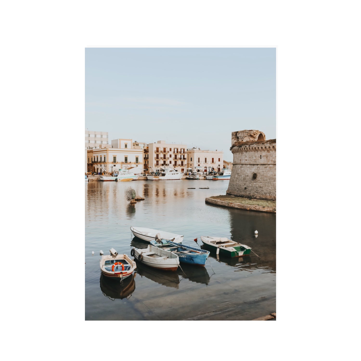 Gallipoli Harbour Puglia coastal wall art 100 x 70 cm unframed fine art canvas