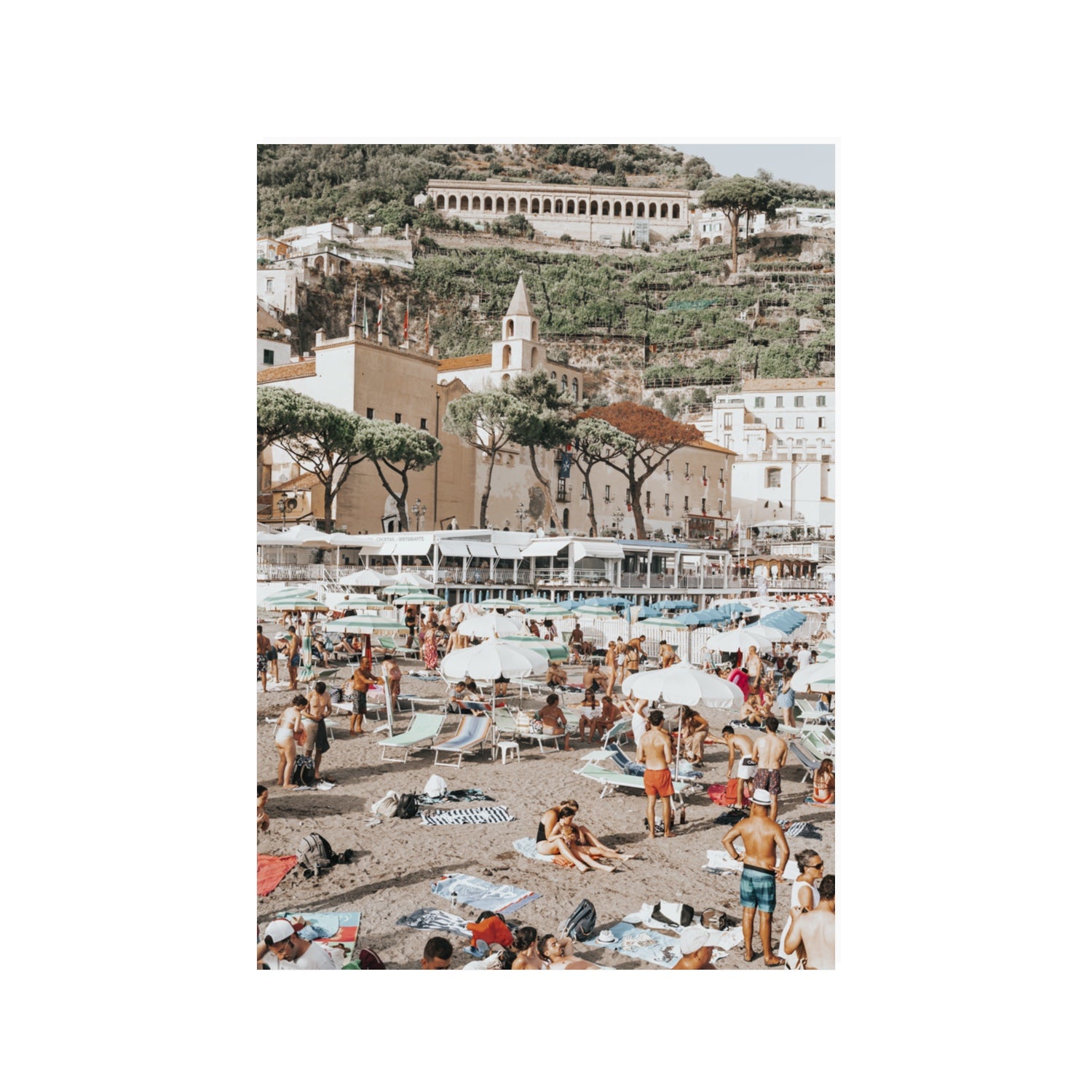 Festa In Spiaggia Amalfi coastal wall art 100 x 70 cm unframed fine art canvas