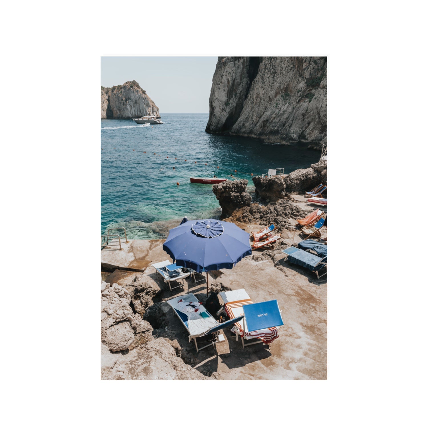 Lonely Loungers fine art print, Capri, Italy, 100 x 70 cm, Unframed, Fine Art Canvas