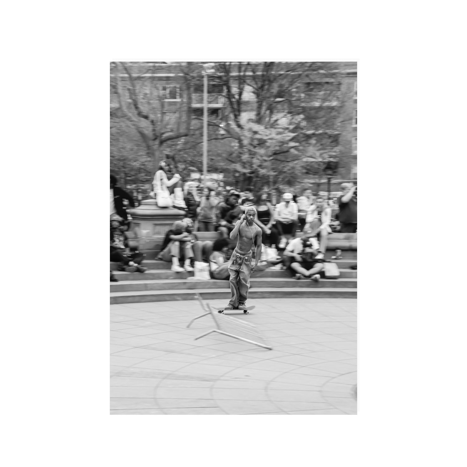 Skate Park Serenade New York NYC Black & White wall art 100 x 70 cm unframed fine art canvas