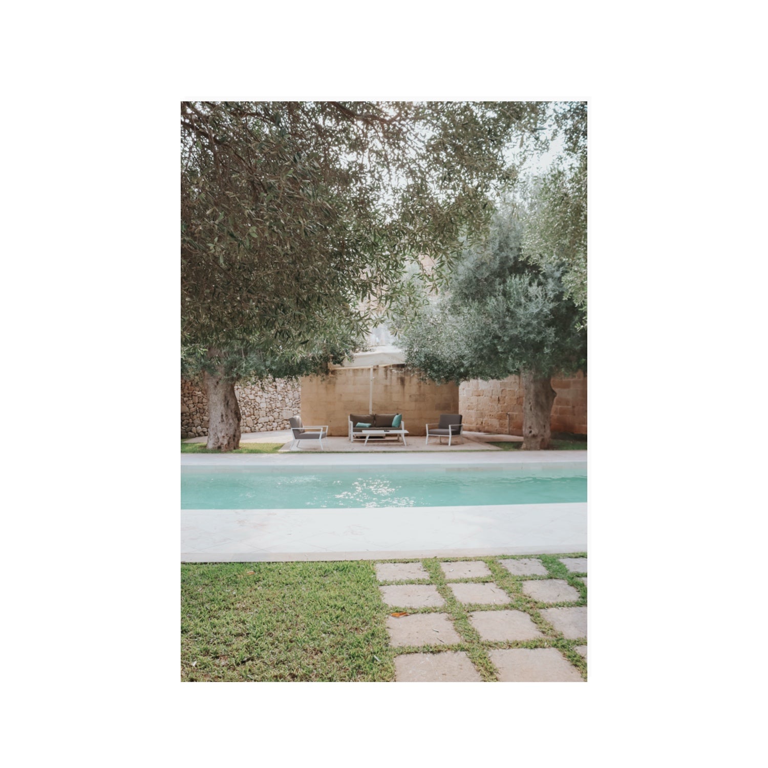Idyllic Escape Puglia Mediterranean wall art 100 x 70 cm unframed fine art canvas