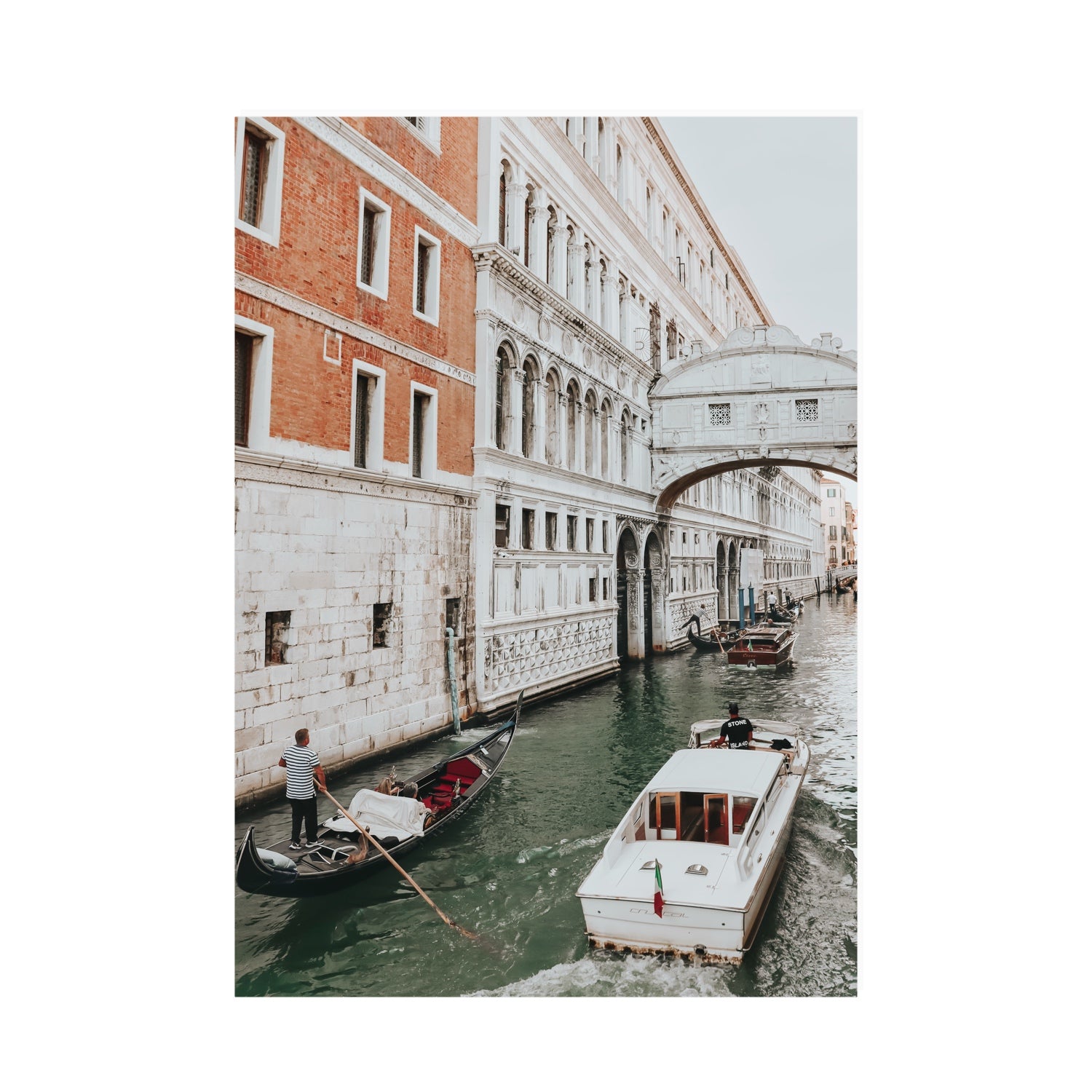 Under the Bridge Venice Gondola Italian wall art A0 unframed fine art canvas