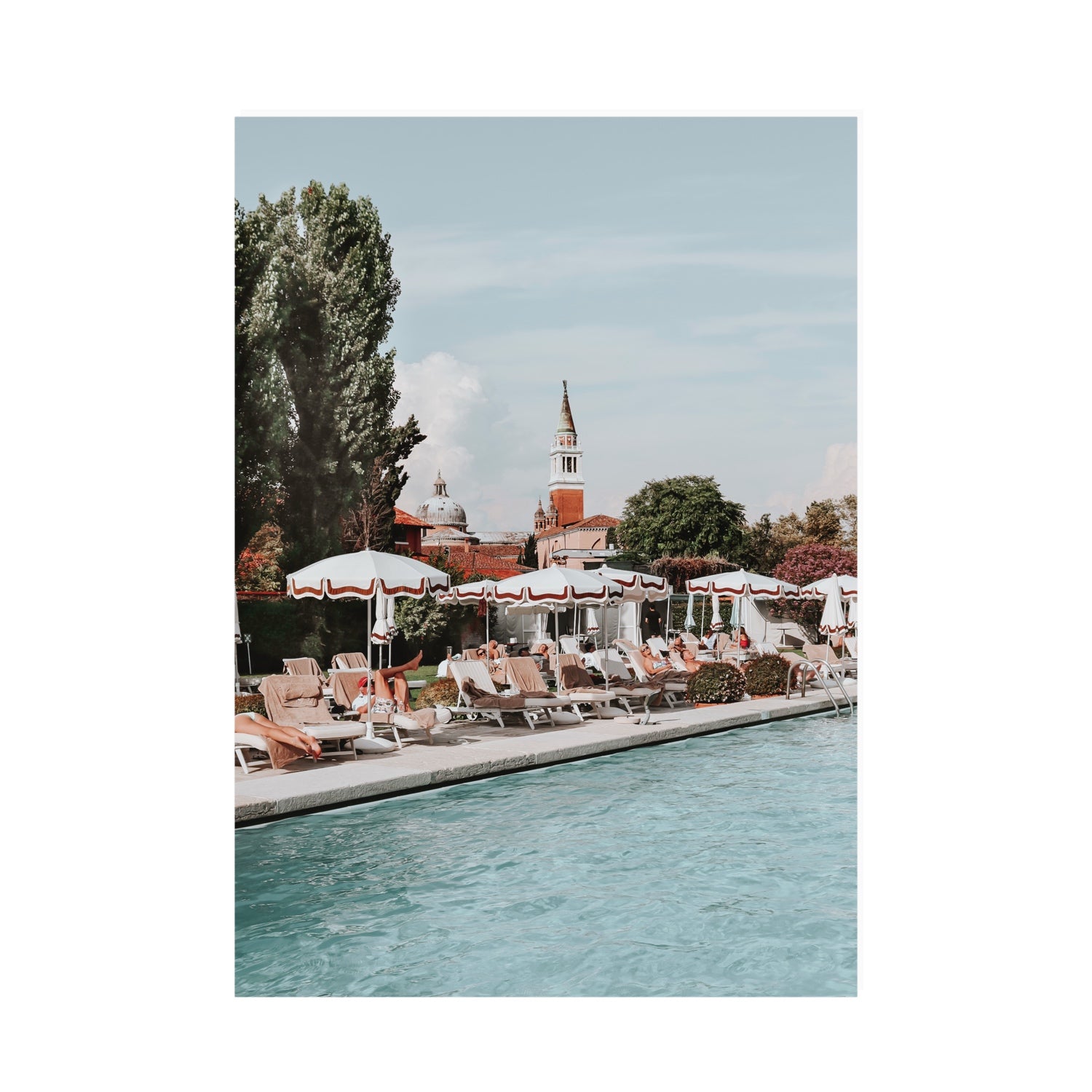 Poolside Perch Venice Italian wall art A0 unframed fine art canvas