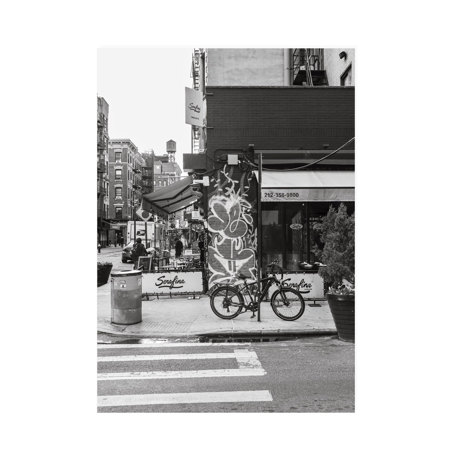 Cafe Canvas New York NYC Black & White wall art A0 unframed fine art canvas view 2