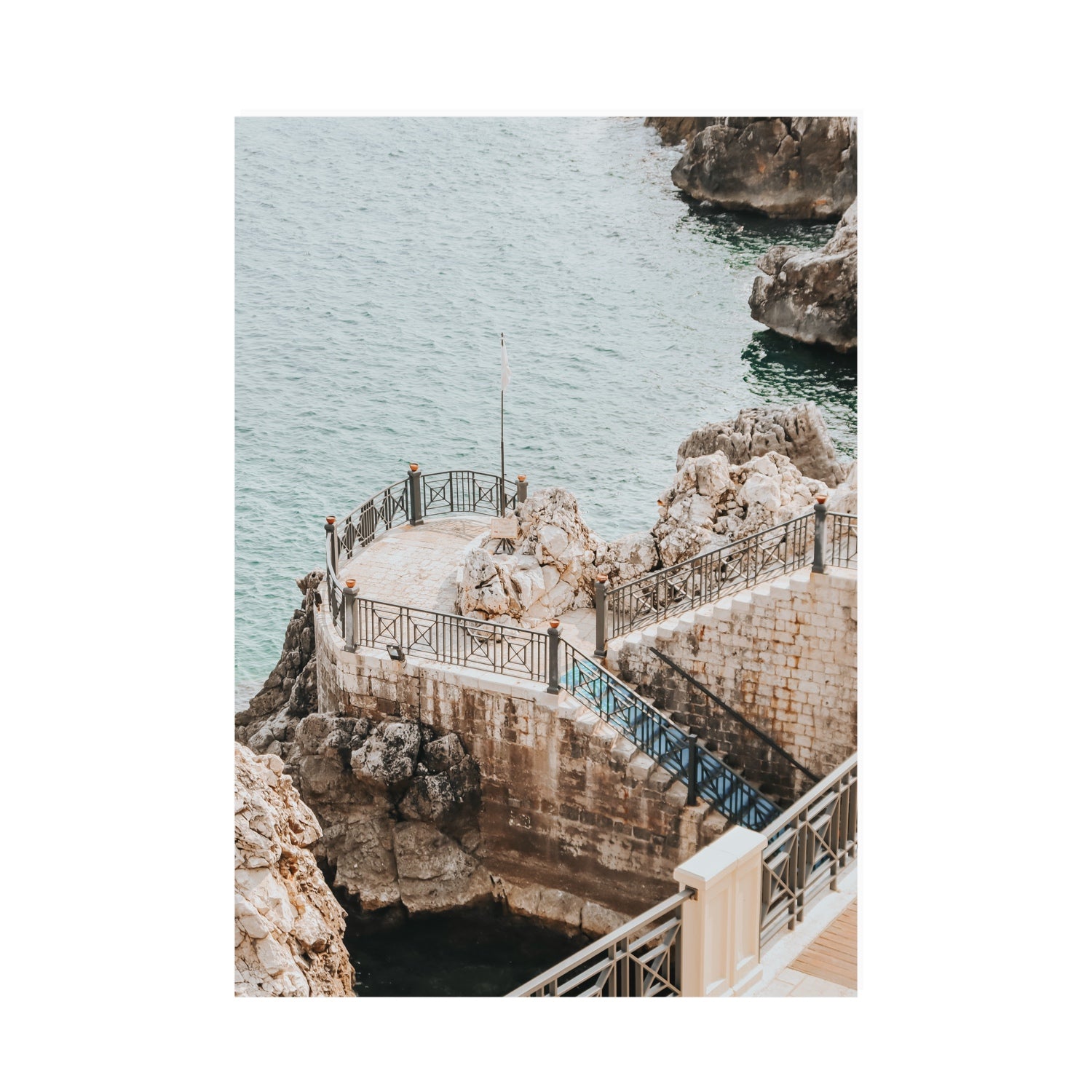 Tidal Staircase Puglia coastal Italian wall art A0 unframed fine art canvas