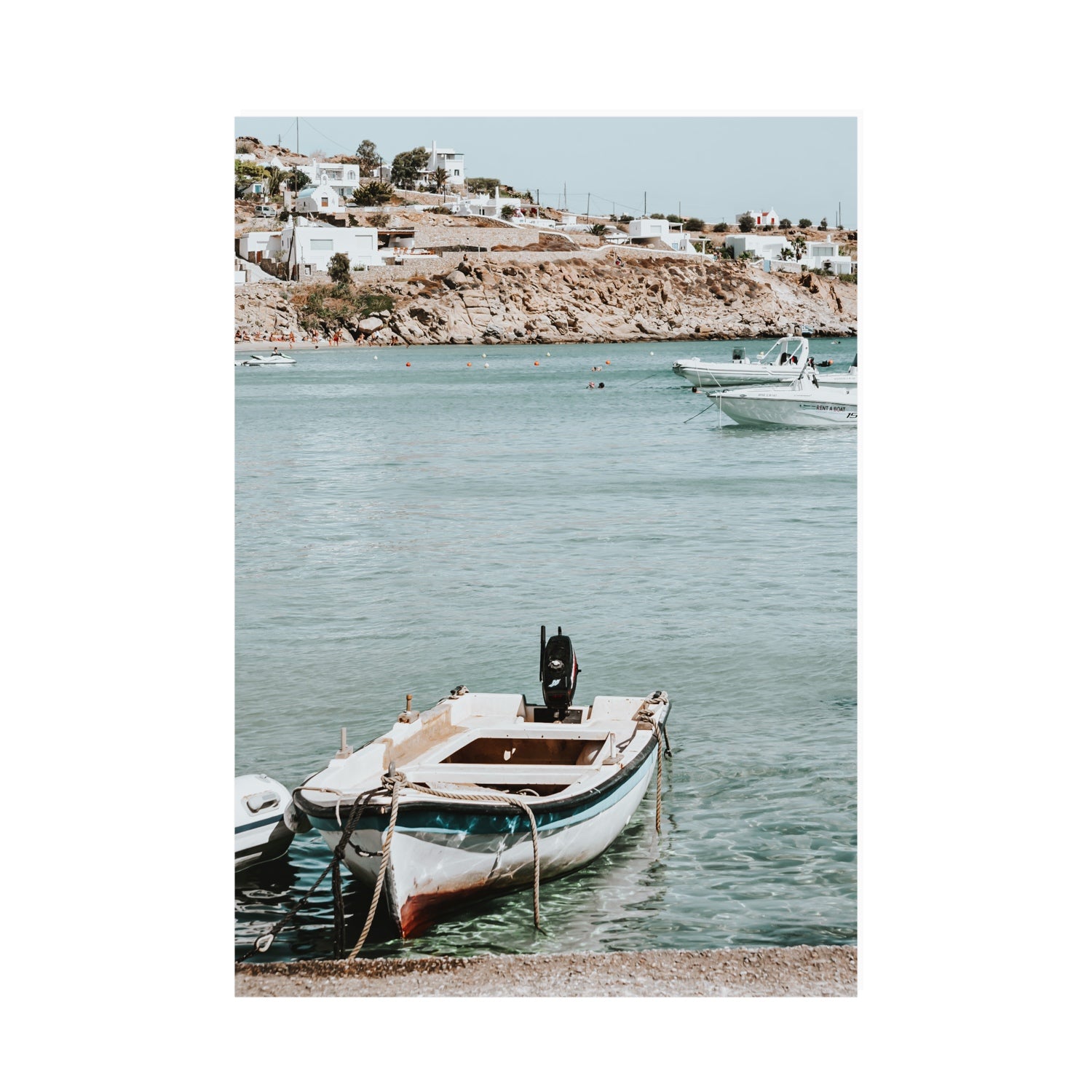 Classic Wheels Mykonos Greek island wall art A0 unframed fine art canvas