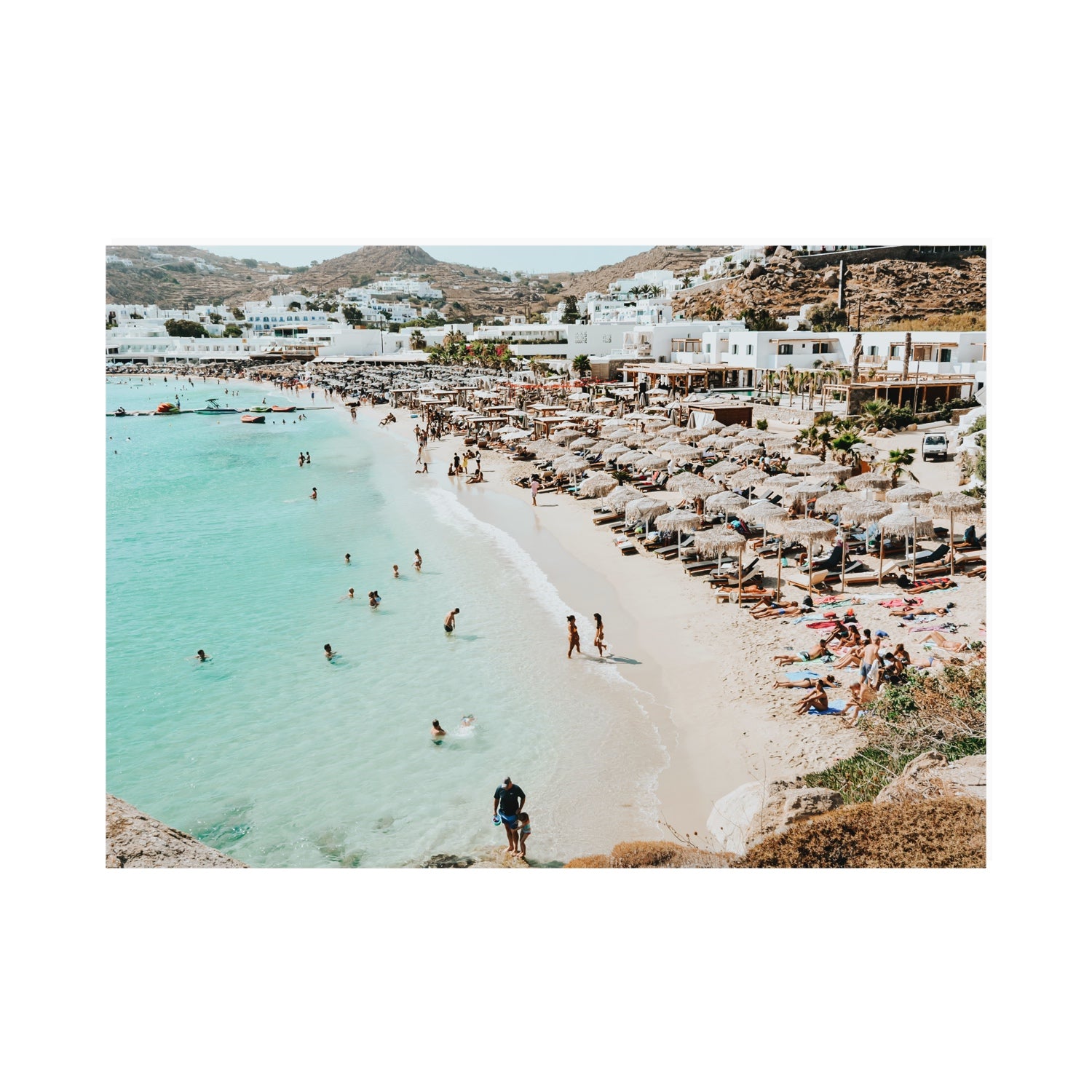 Aquaholic Mykonos Greek island wall art A0 unframed fine art canvas