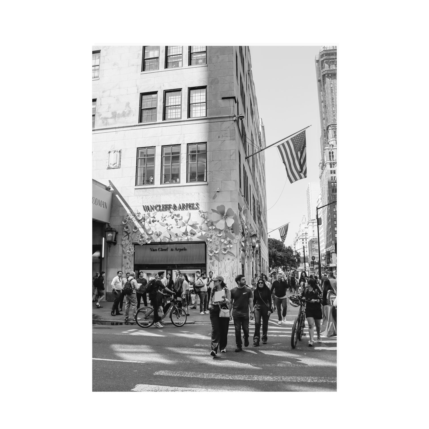 Sidewalk Shuffle New York NYC Black & White wall art A0 unframed fine art canvas