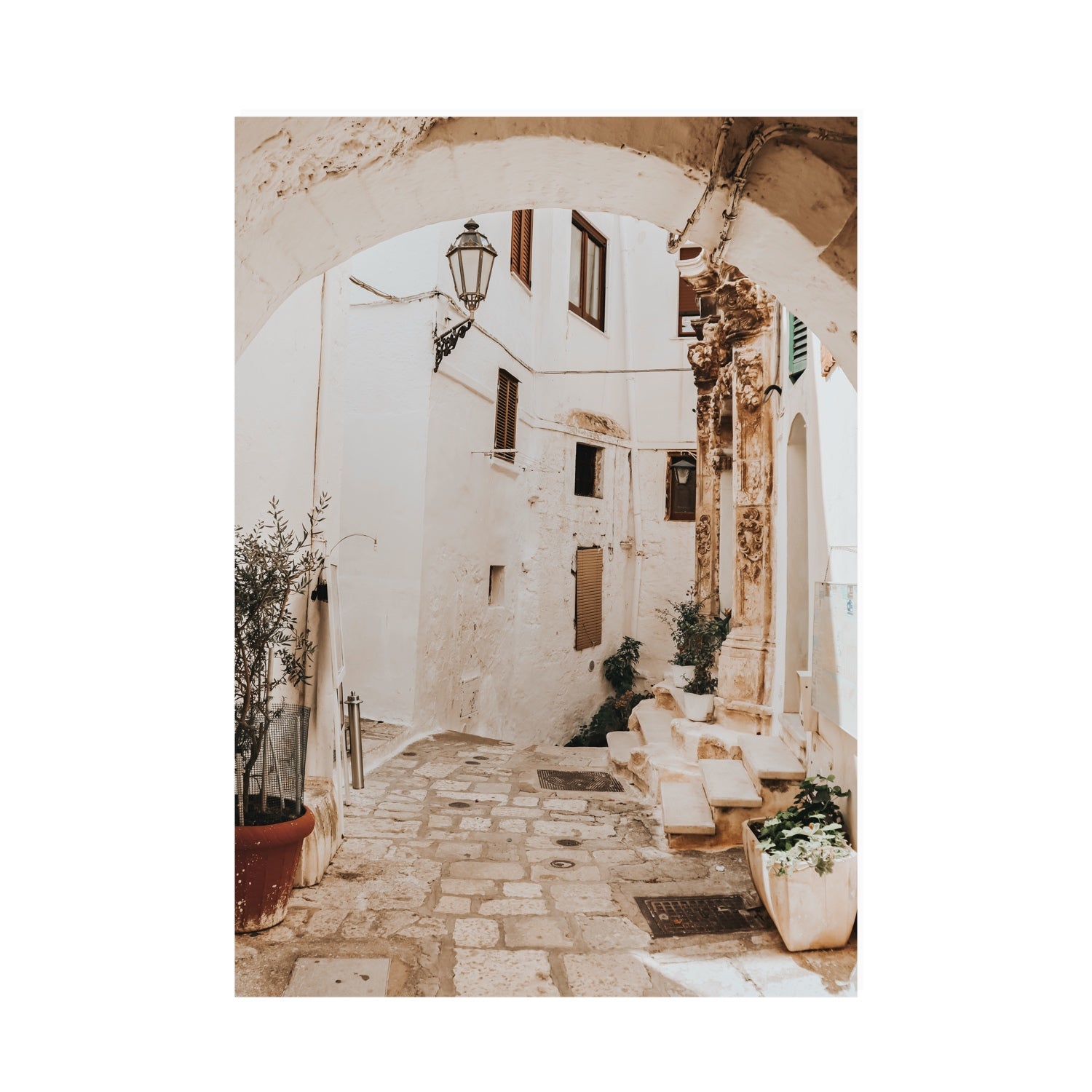Pathway Wander Puglia Ostuni wall art A0 unframed fine art canvas