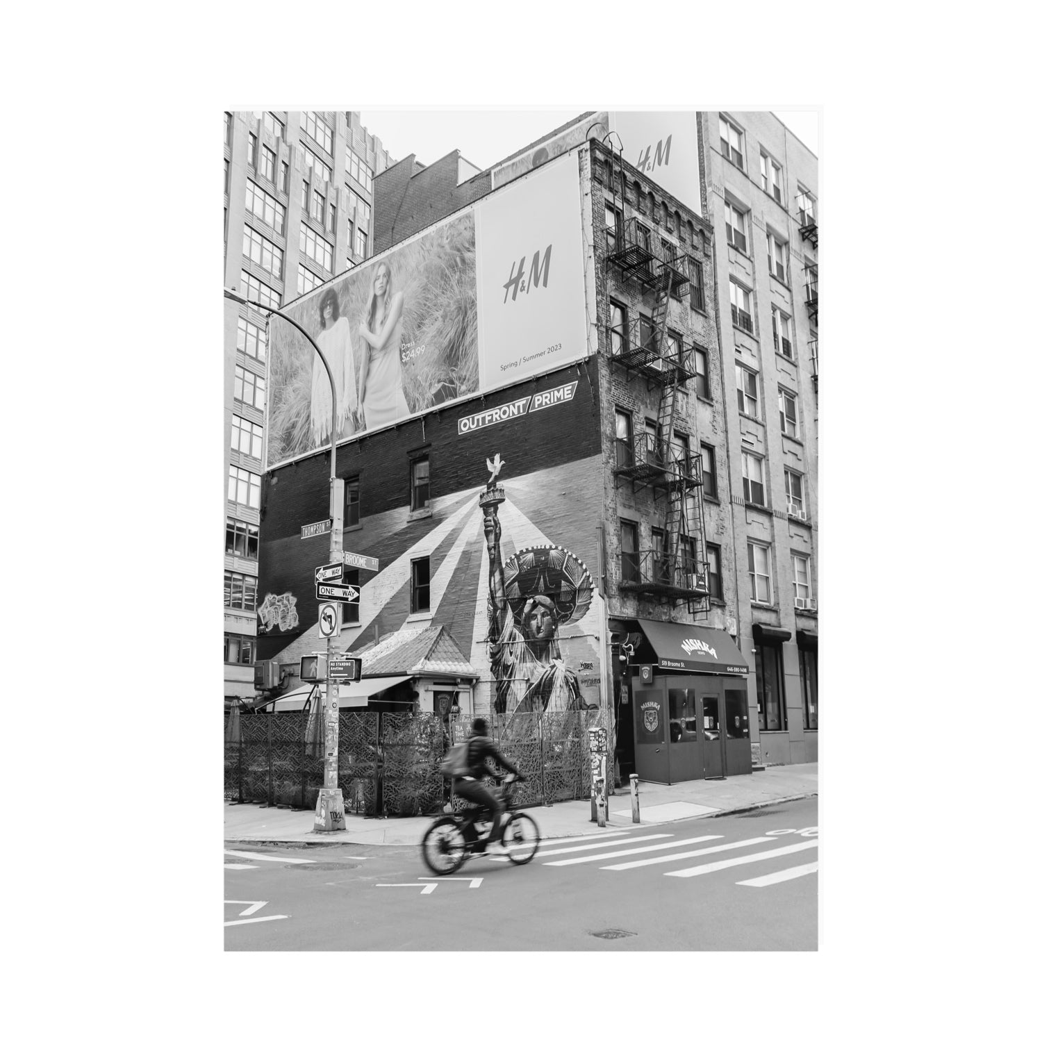Shadows Of Liberty New York NYC Black & White wall art A0 unframed fine art canvas