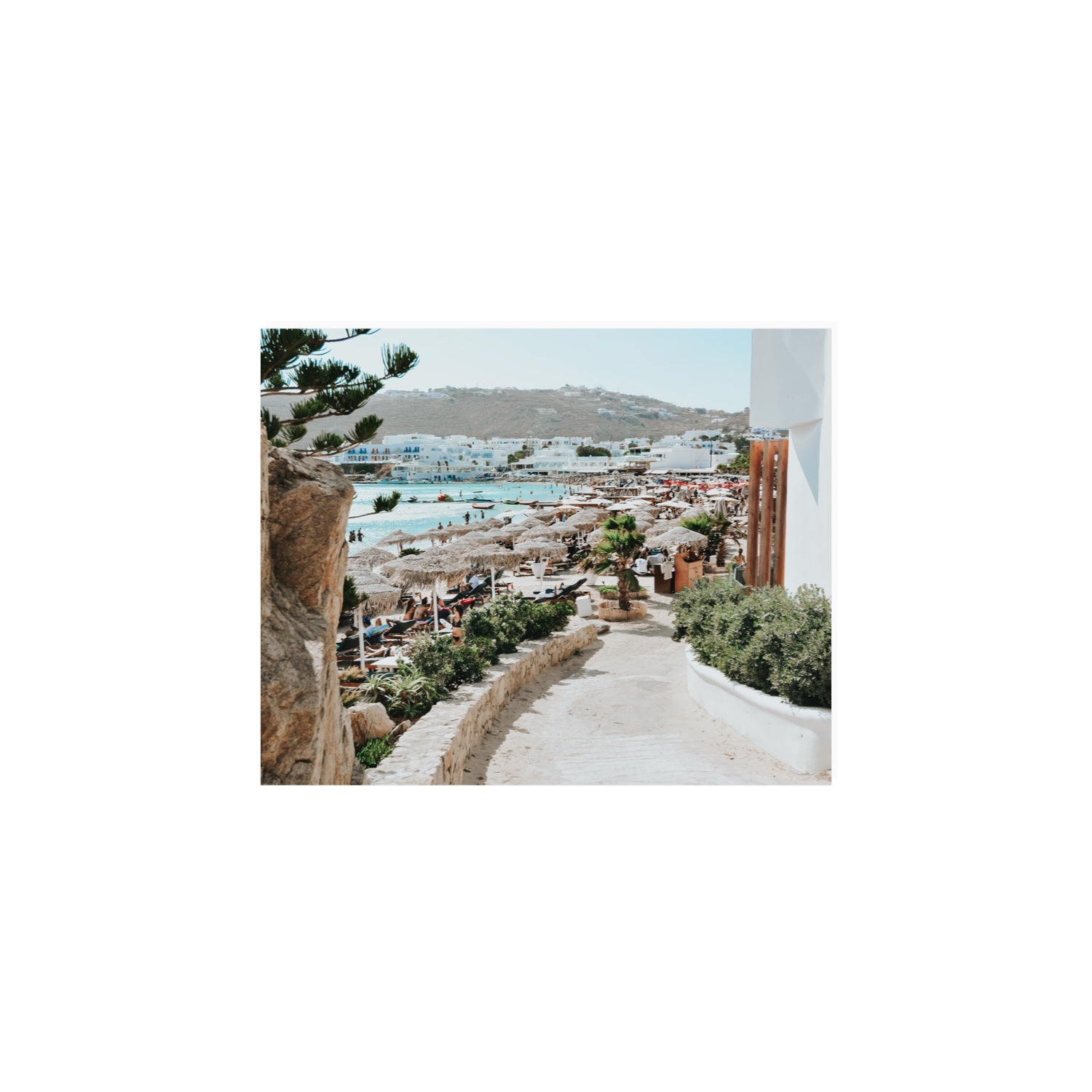 Kalimera Mykonos Greek island wall art 8 x 10 in unframed fine art canvas