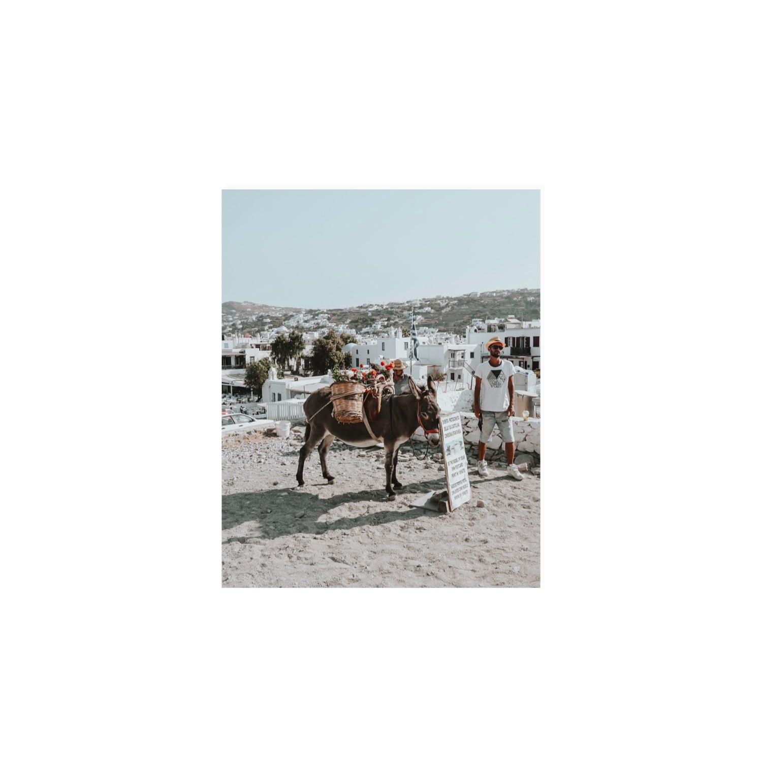 Let The Journey Begin Mykonos Greek island wall art 8 x 10 in unframed fine art canvas