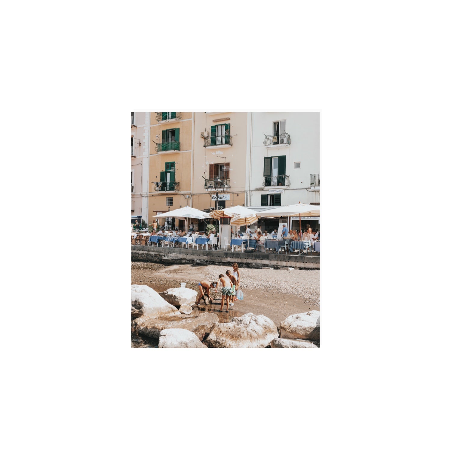 Sunny Playtime Sorrento coastal wall art 8 x 10 in unframed fine art canvas