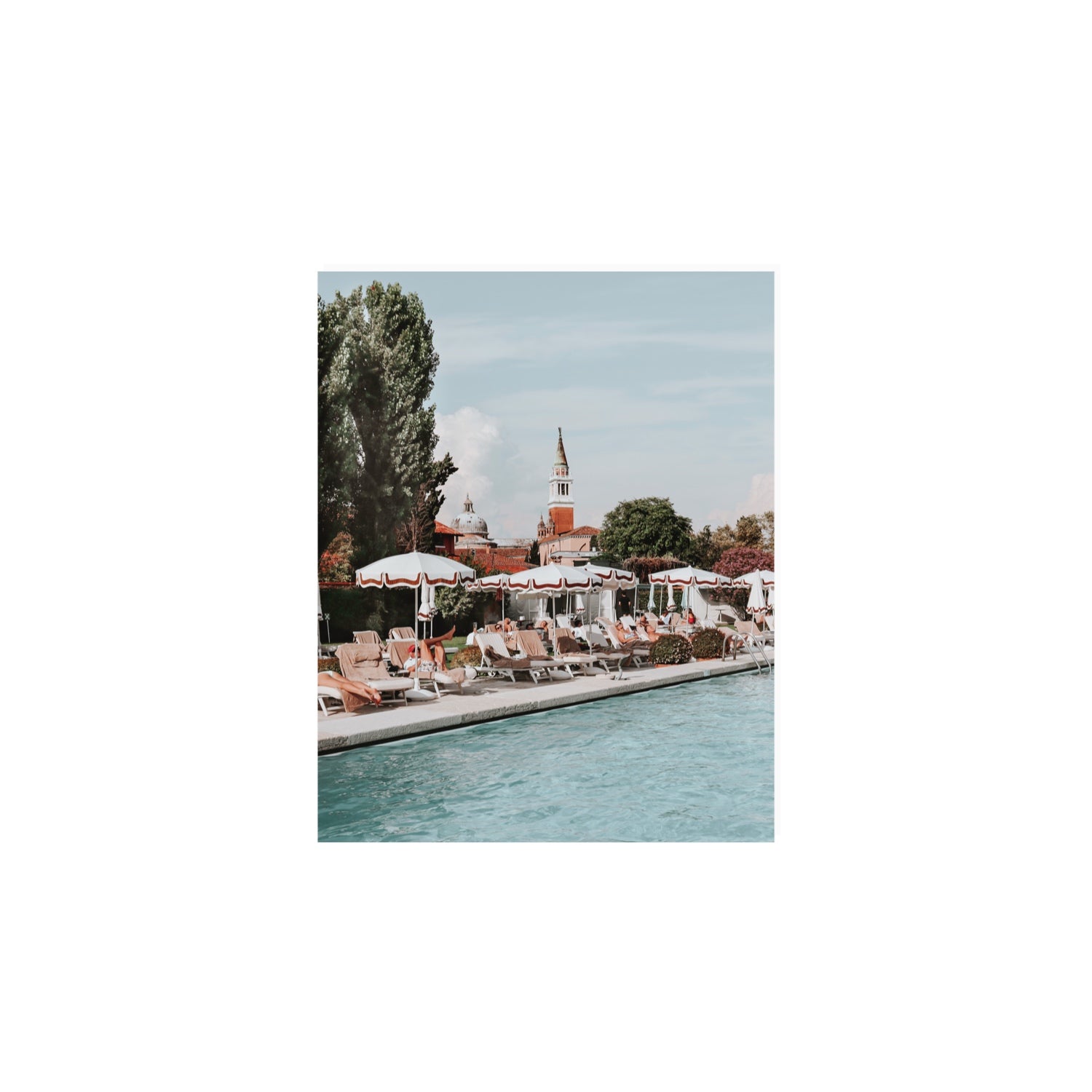 Poolside Perch Venice Italian wall art 8 x 10 in unframed fine art canvas