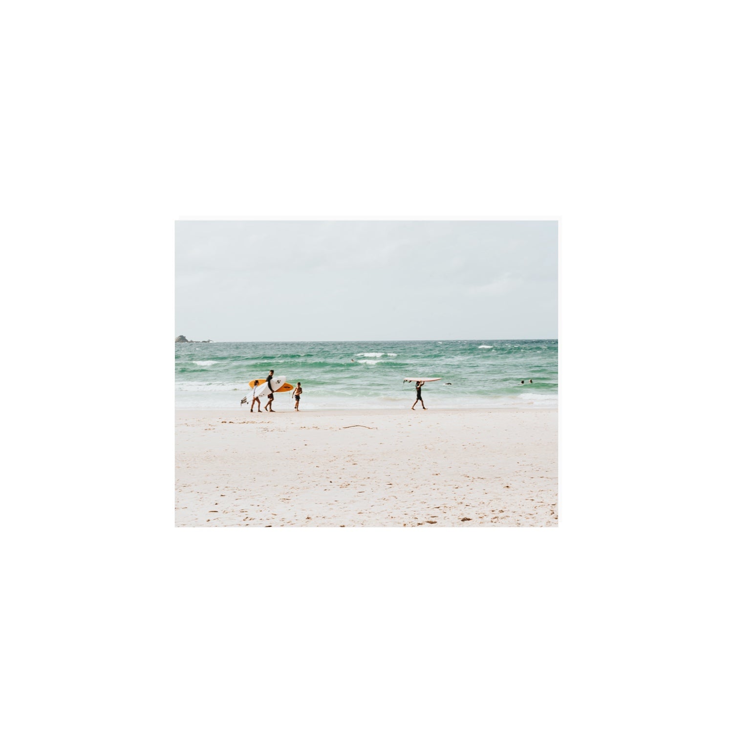 La Famiglia Byron Bay Family Surf coastal wall art 8 x 10 in unframed fine art canvas