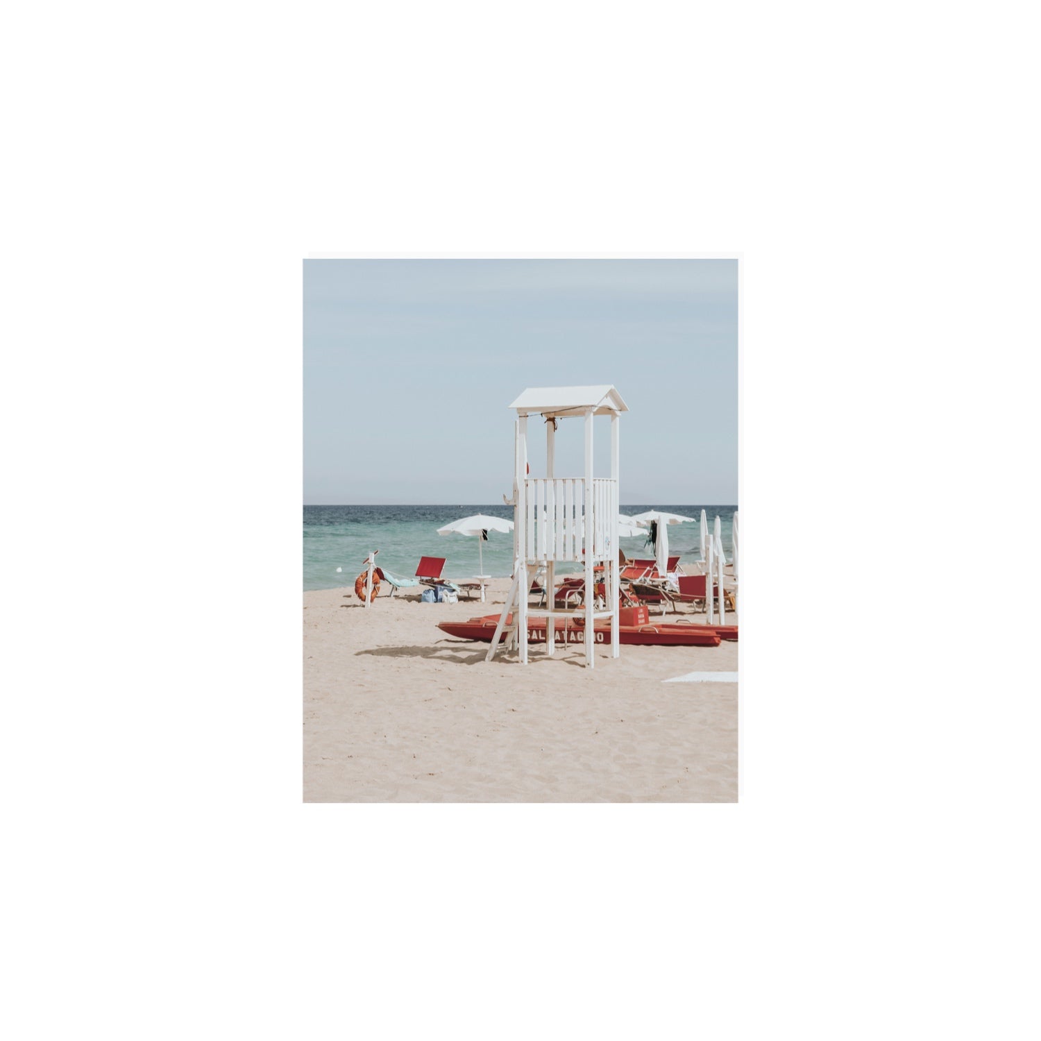 Barefoot Bliss Puglia beach Italian coastal decor wall art 8 x 10 in unframed fine art canvas