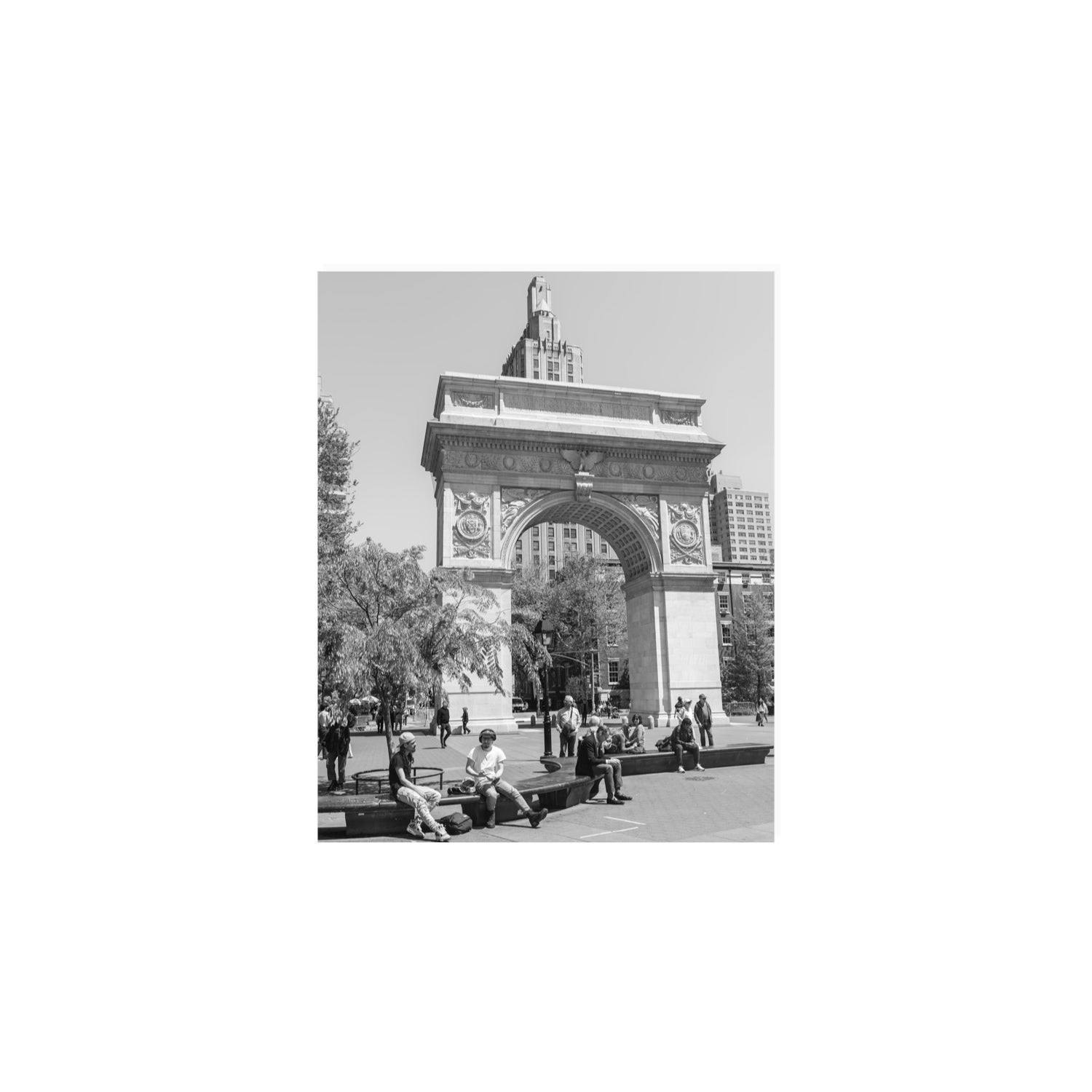 City Picnic New York NYC Black & White wall art 8 x 10 in unframed fine art canvas
