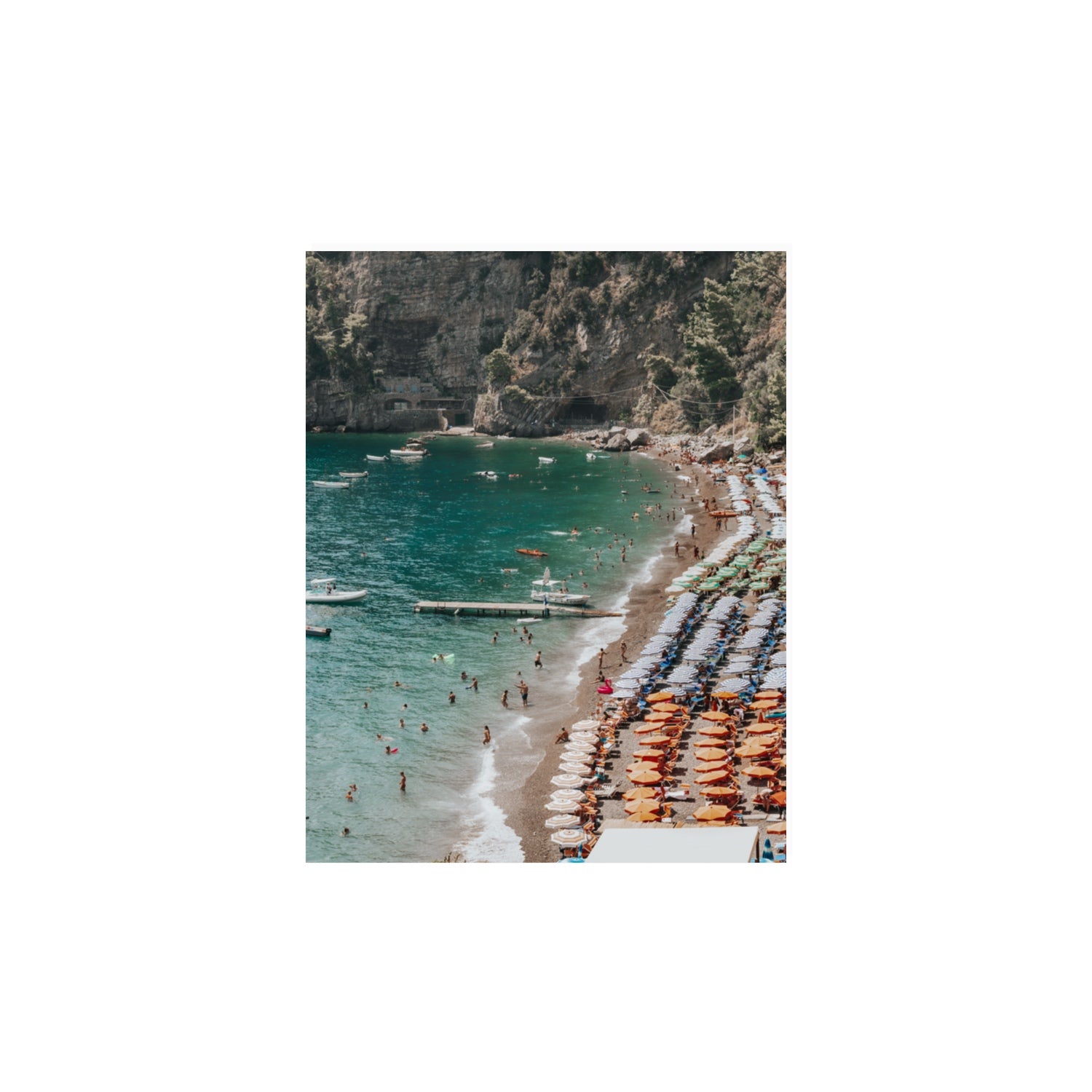 Parasol Panorama fine art print, Positano, Italy, 11 x 14 in, Unframed, Fine Art Canvas