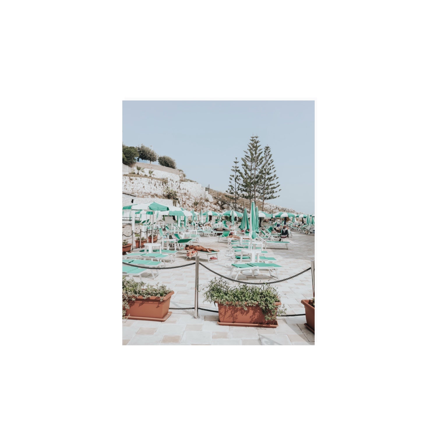 Siesta on The Terrace Puglia coastal wall art 11 x 14 in unframed fine art canvas