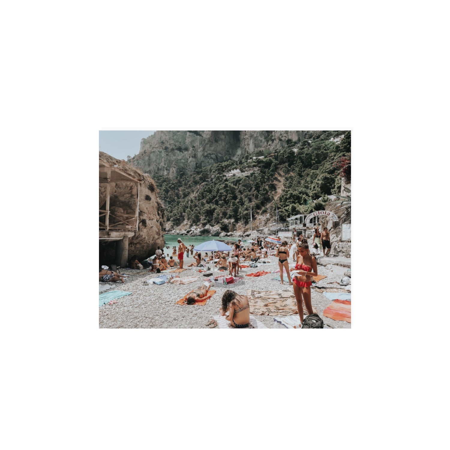 Spiaggia Da Gioia Capri beach coastal wall art 11 x 14 in unframed fine art canvas