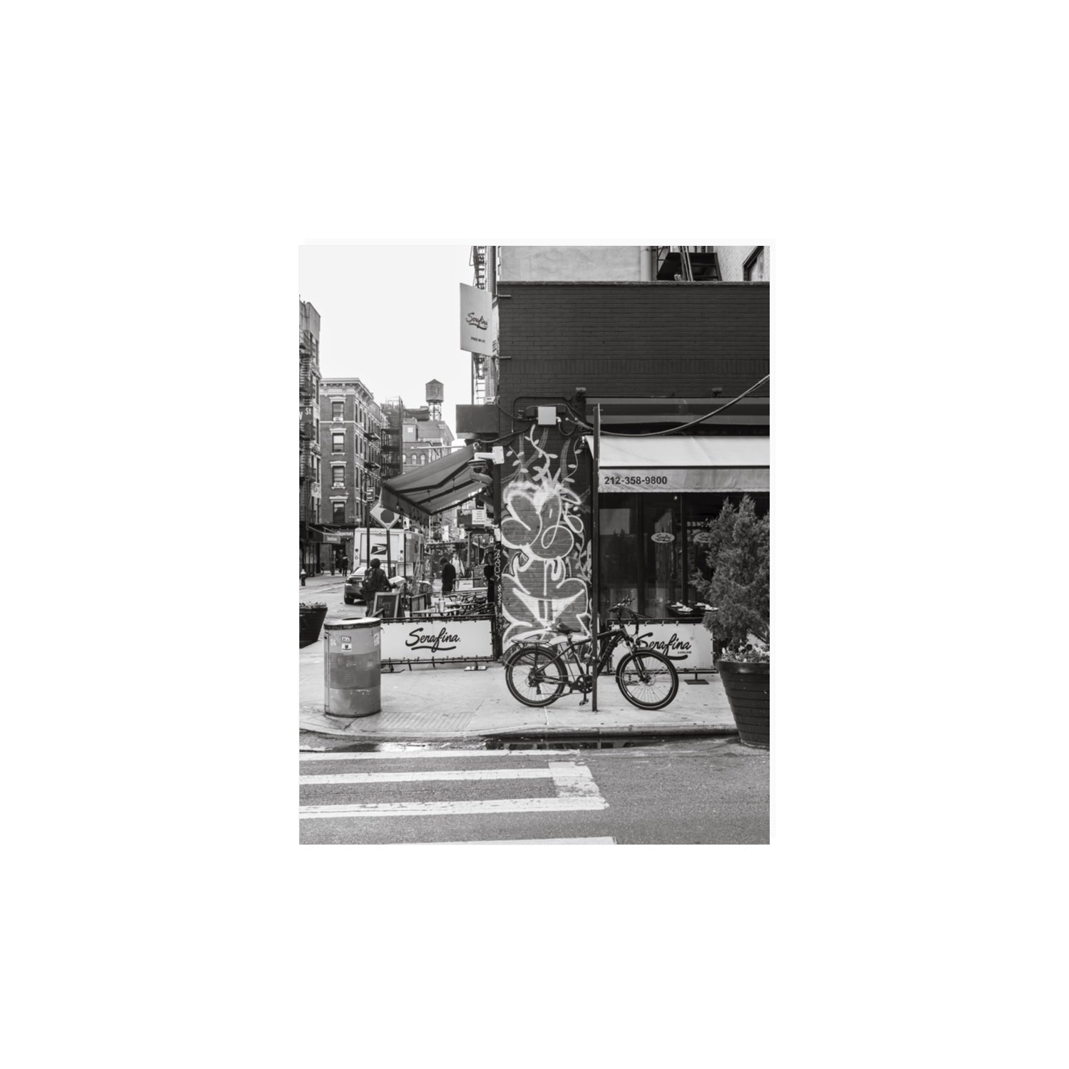 Cafe Canvas New York NYC Black & White wall art 11 x 14 in unframed fine art canvas view 2