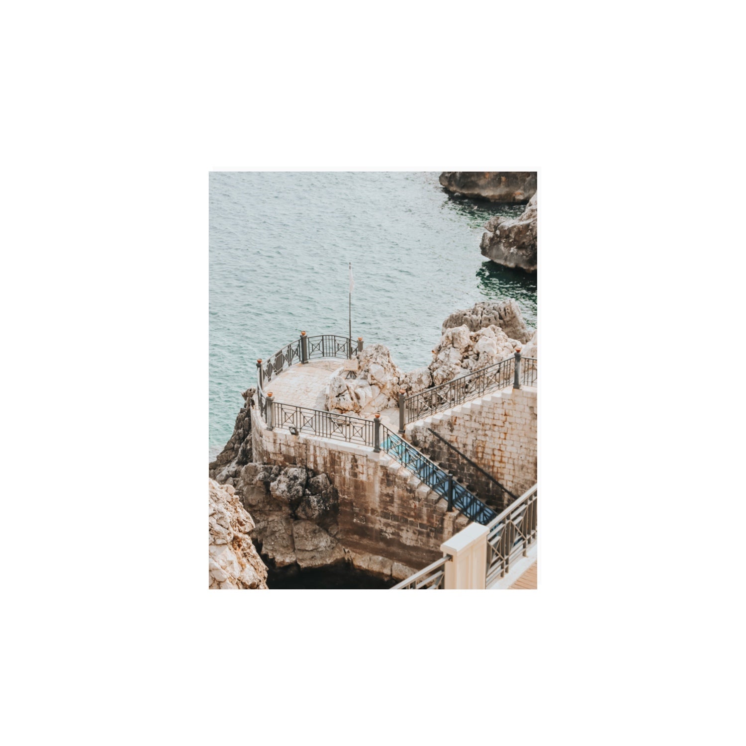 Tidal Staircase Puglia coastal Italian wall art 11 x 14 in unframed fine art canvas