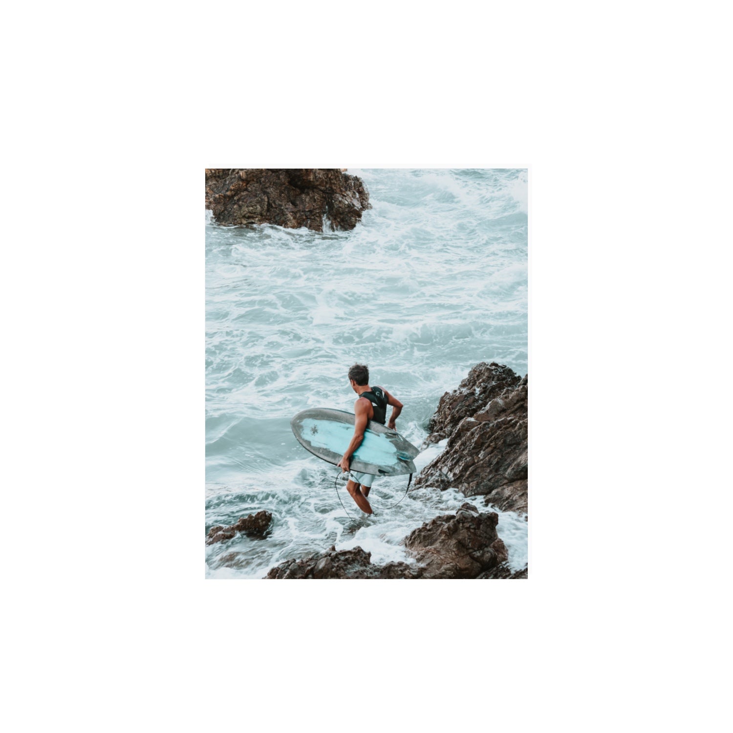 Into The Soup Byron Bay Surf coastal wall art 11 x 14 in unframed fine art canvas