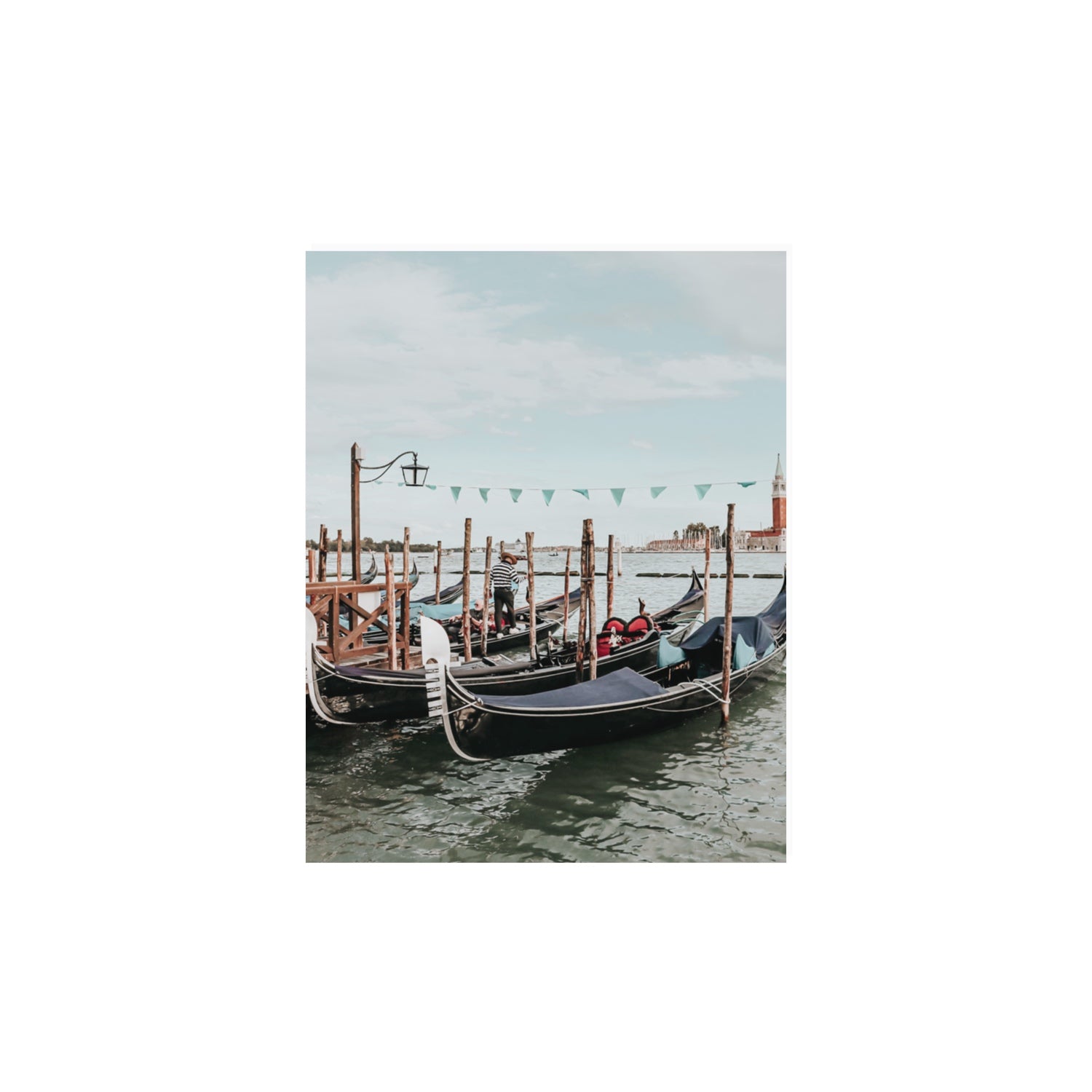 The Gondolier Venice Gondola Italian wall art 11 x 14 in unframed fine art canvas