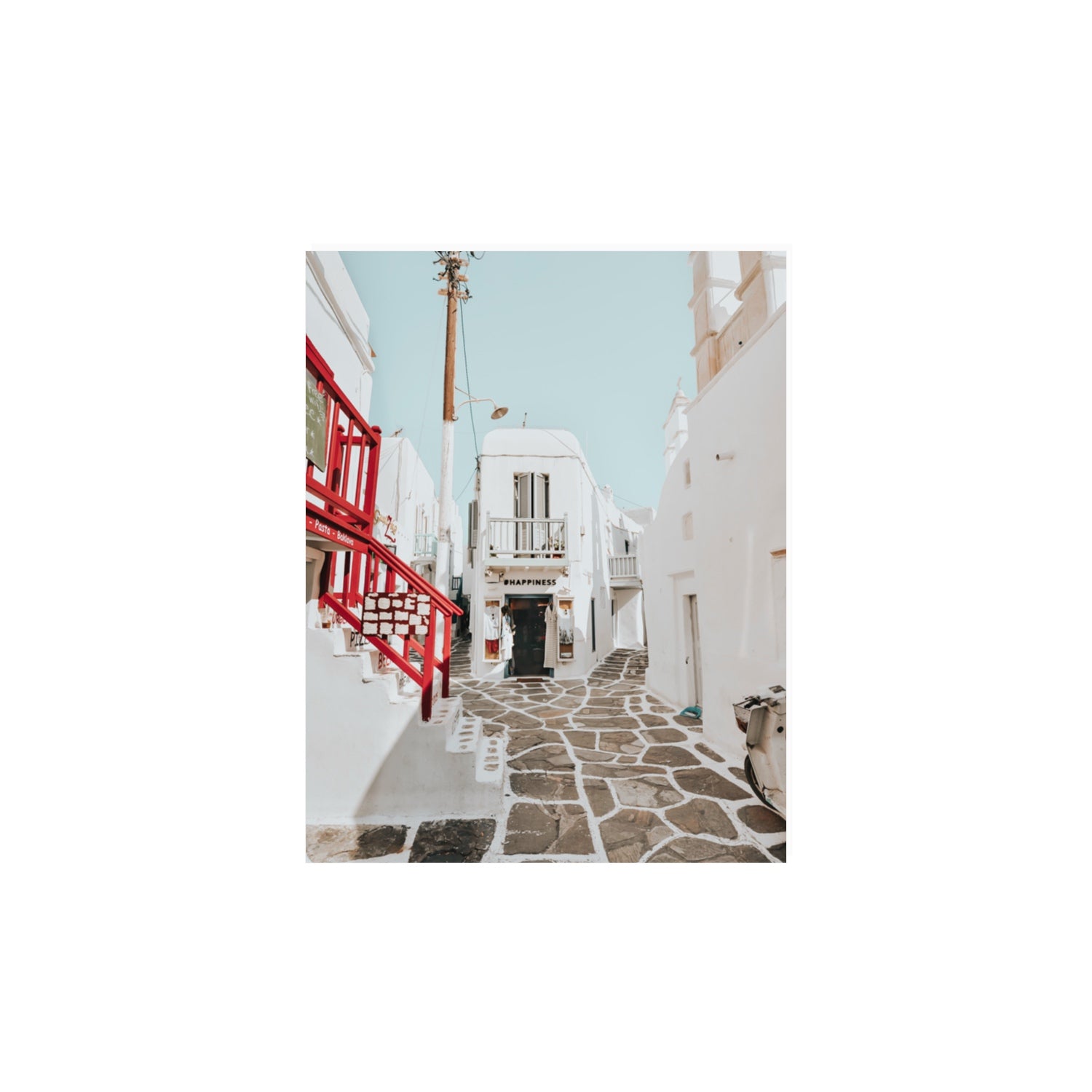 Happiness Mykonos Greek island wall art 11 x 14 in unframed fine art canvas
